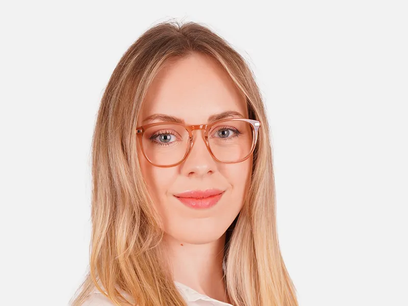 Crystal Brown & Gold Eyeglasses For Men & Women-2