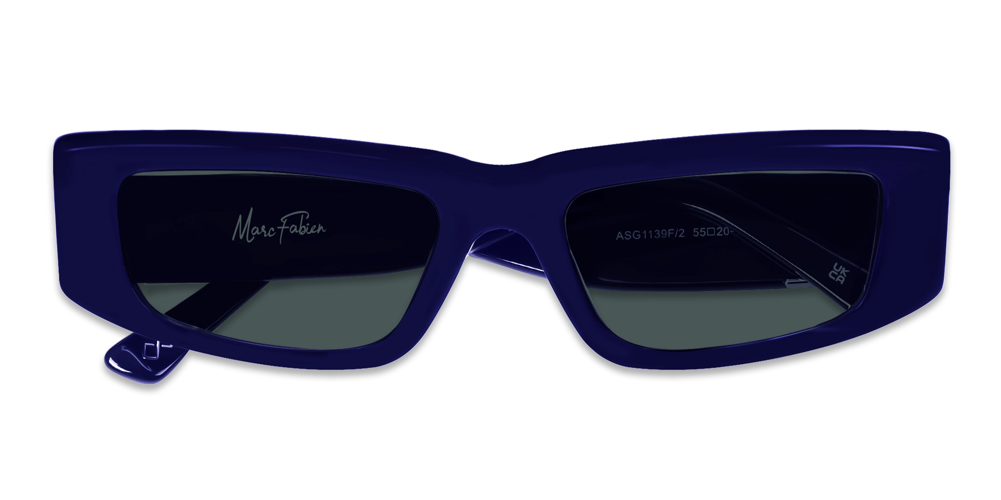 Thick Rectangle Full Rim Dark Grey Tint Sunglasses