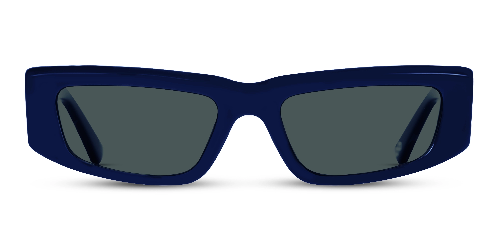 Thick Rectangle Full Rim Dark Grey Tint Sunglasses
