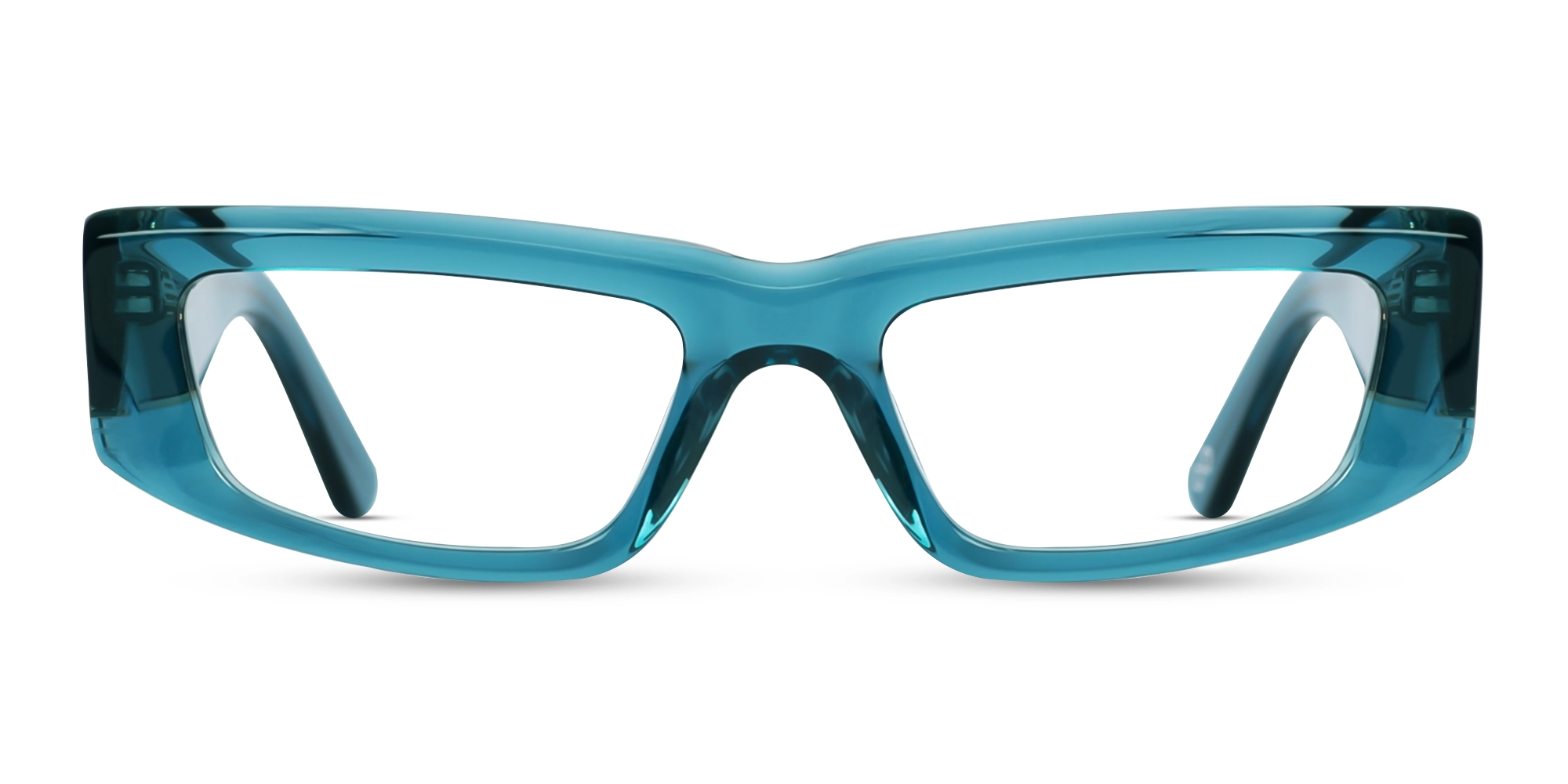 Crystal Cyan Blue & Gold Rectangle Glasses Crystal Cyan Blue & Gold Rectangle Glasses