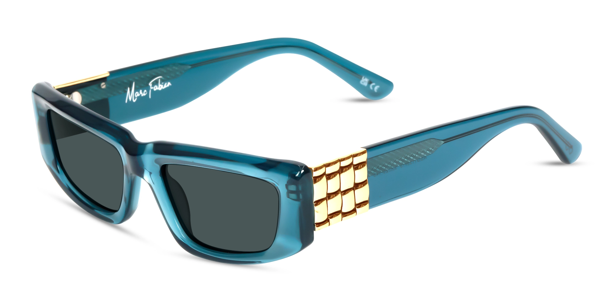 Rectangle Acetate Solid Dark Grey Tint Sunglasses