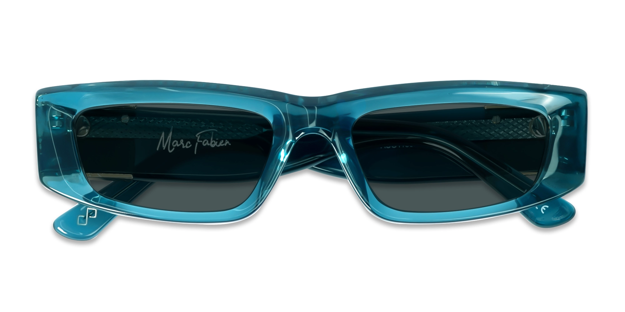 Rectangle Acetate Solid Dark Grey Tint Sunglasses
