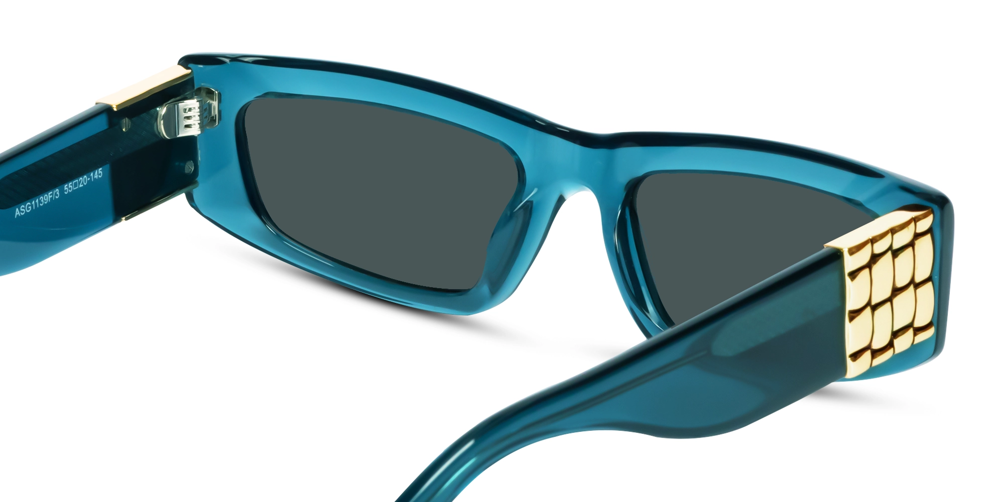 Rectangle Acetate Solid Dark Grey Tint Sunglasses
