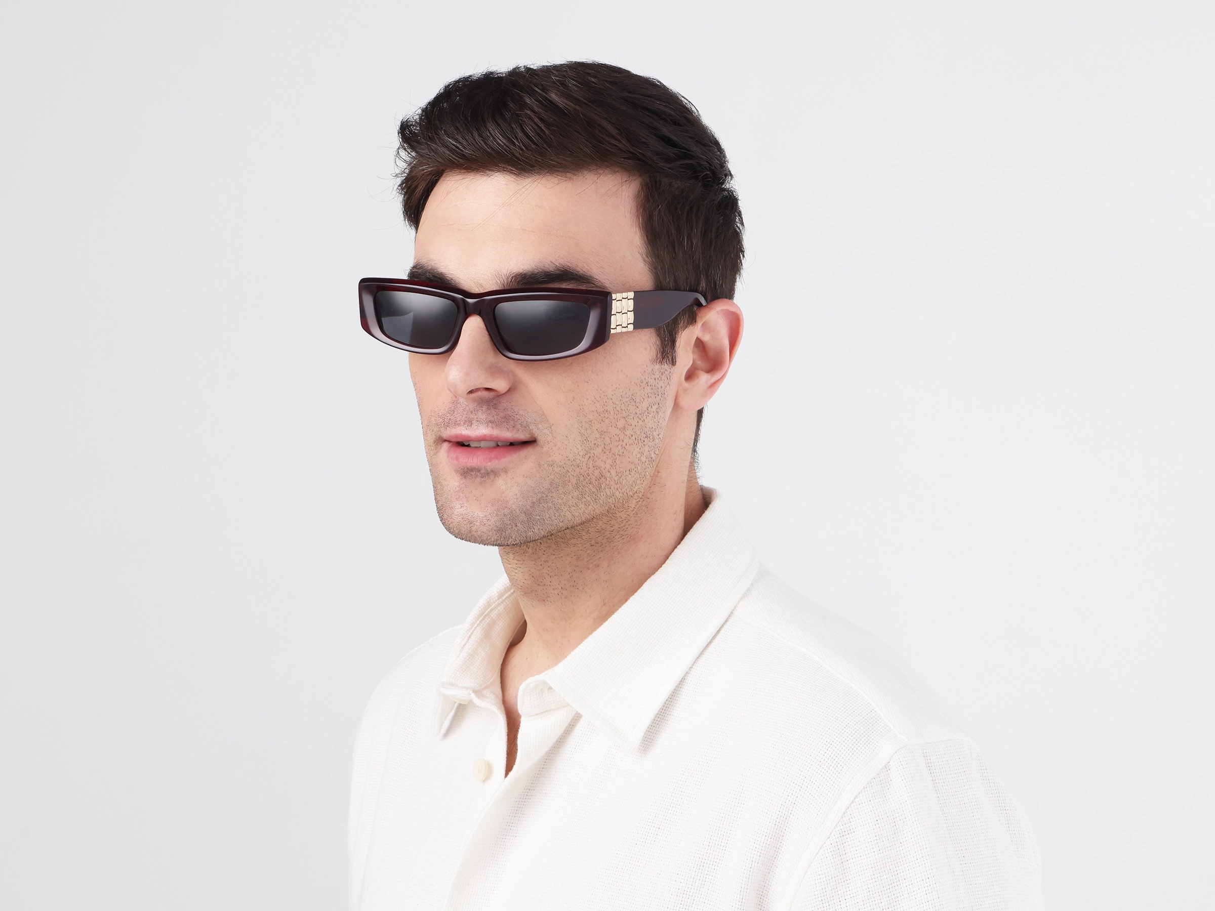 Cherry Red Frame With Dark Grey Tint Sunglasses