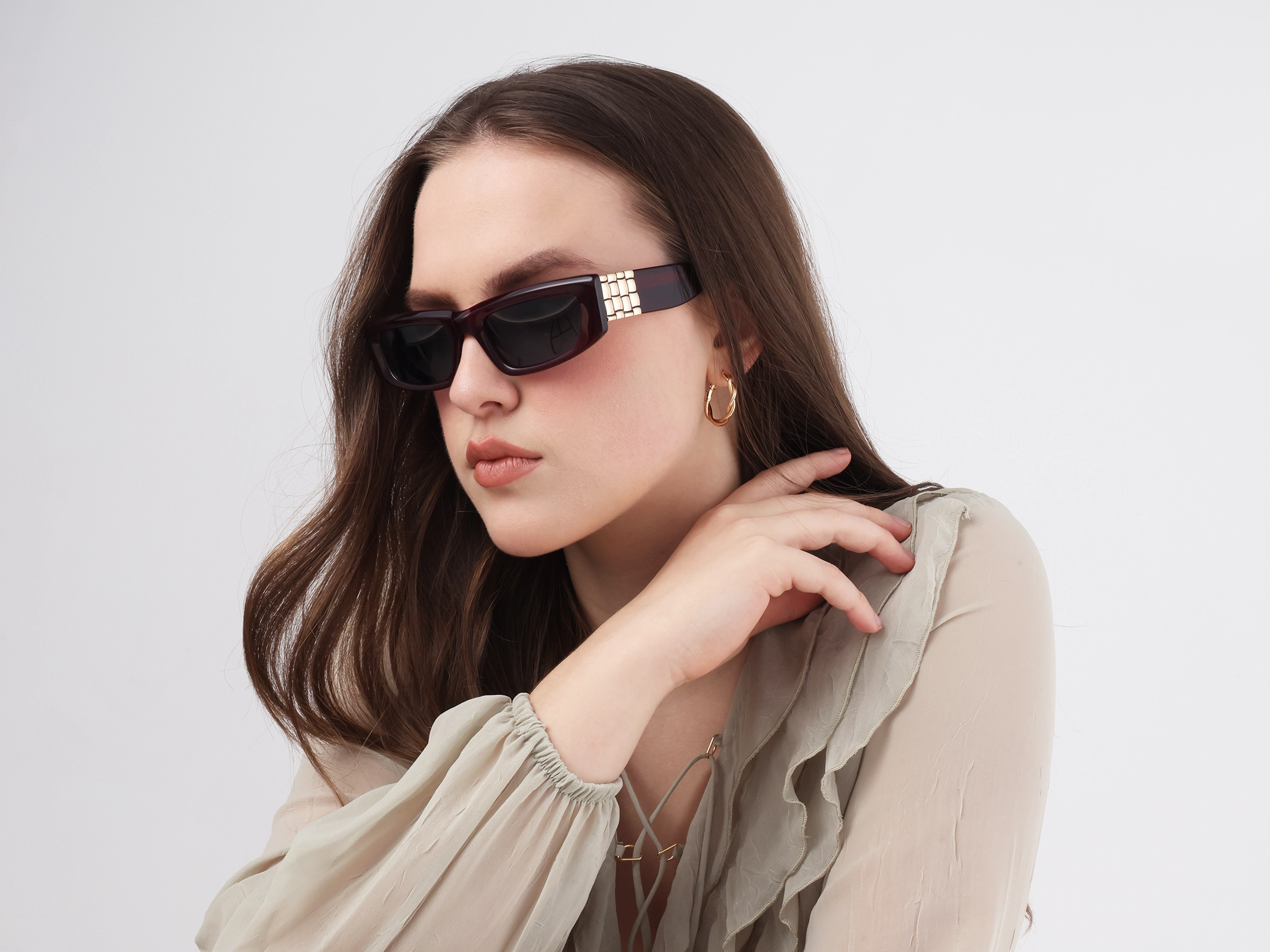 Cherry Red Frame With Dark Grey Tint Sunglasses