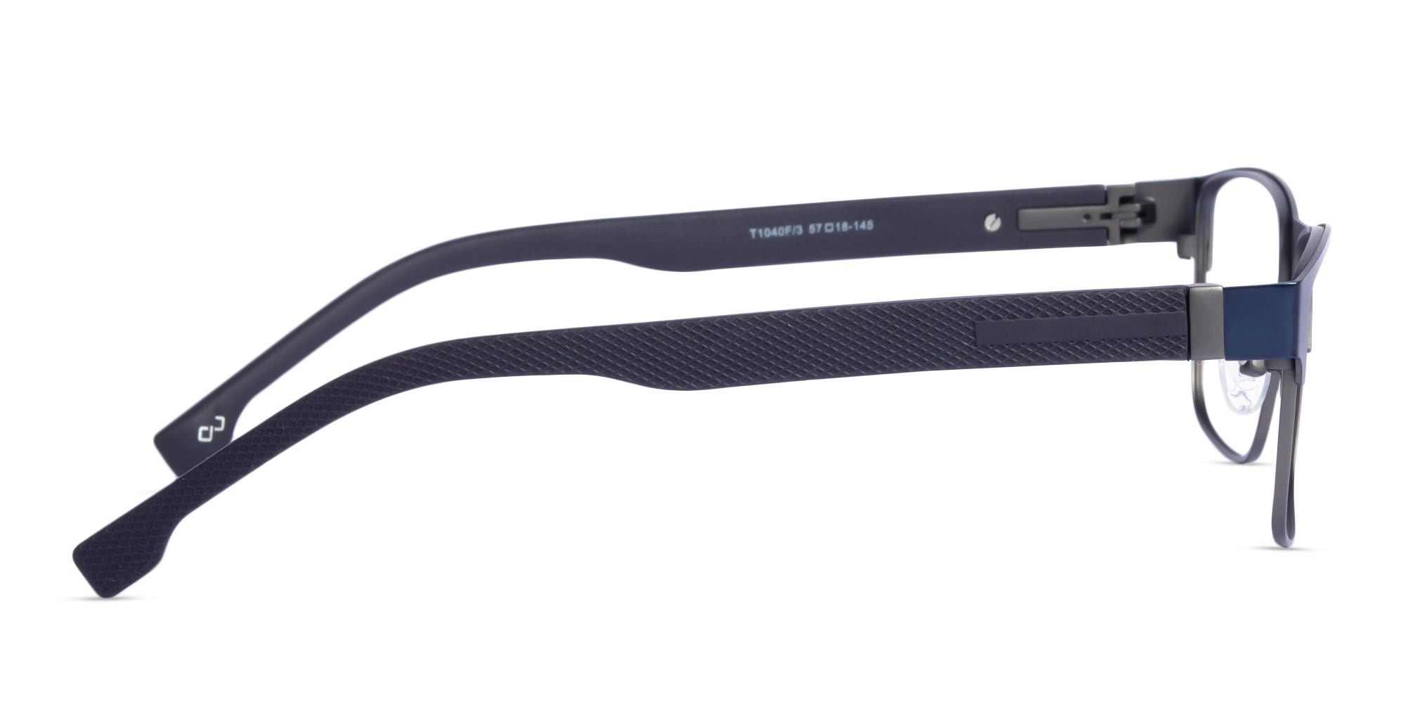 Blue & Gunmetal Rectangle Glasses-4