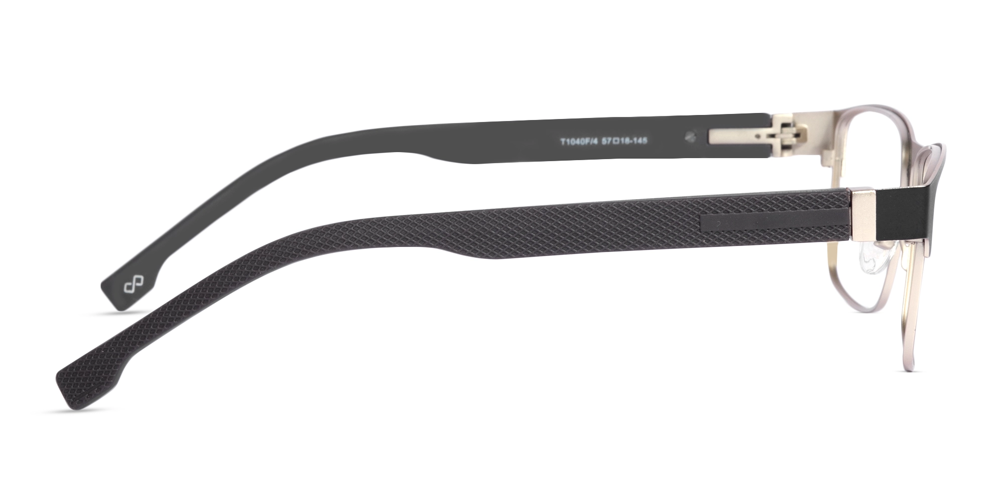 Matte Black & Gold Rectangle Glasses-4