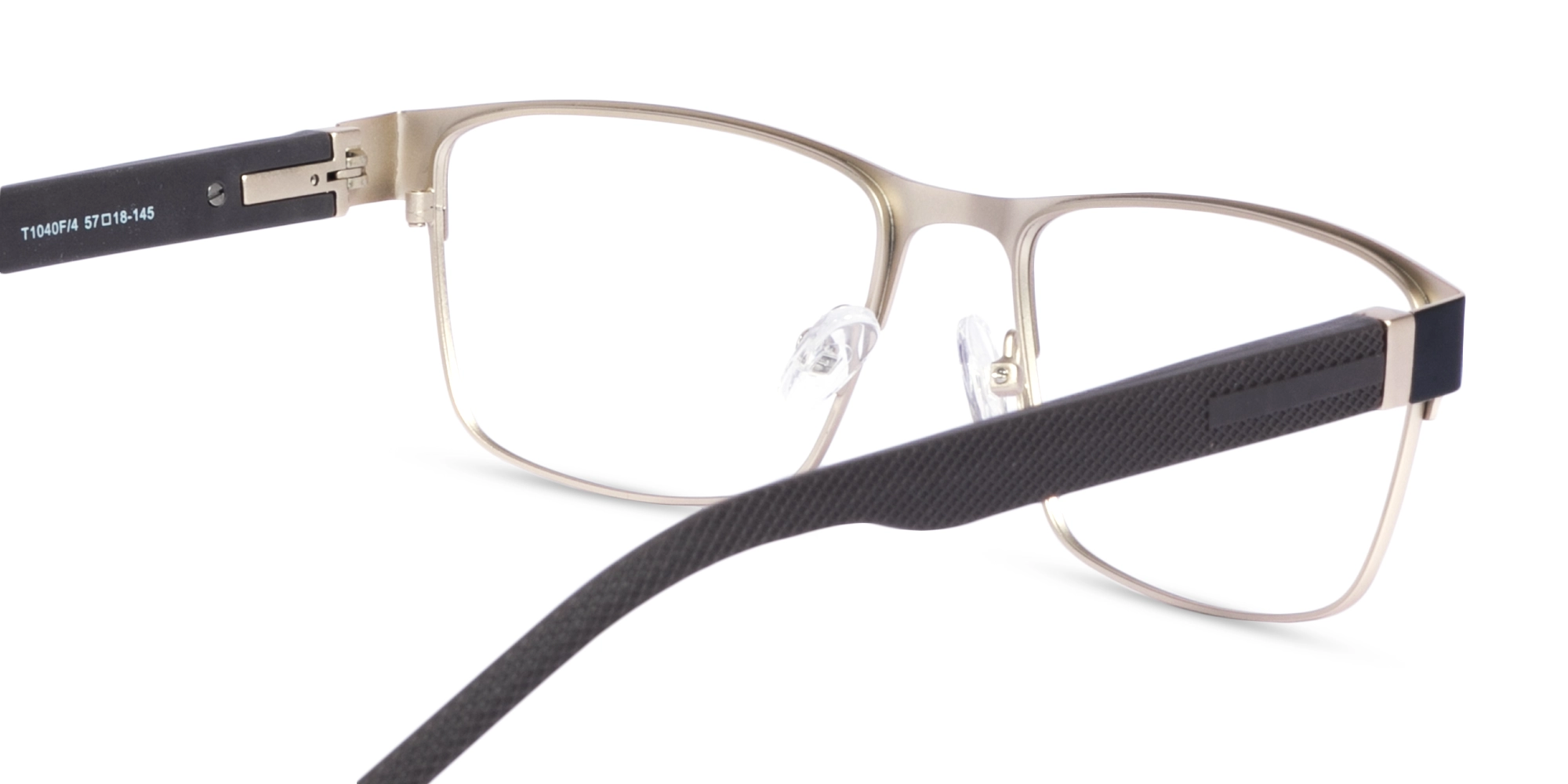 Matte Black & Gold Rectangle Glasses-5