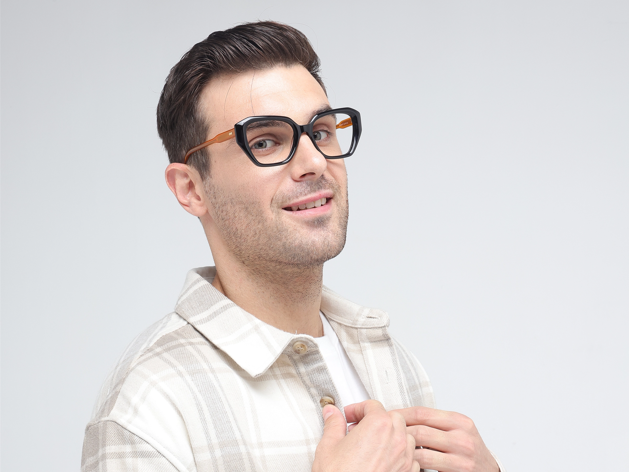 Black Square Geometric Acetate Glasses