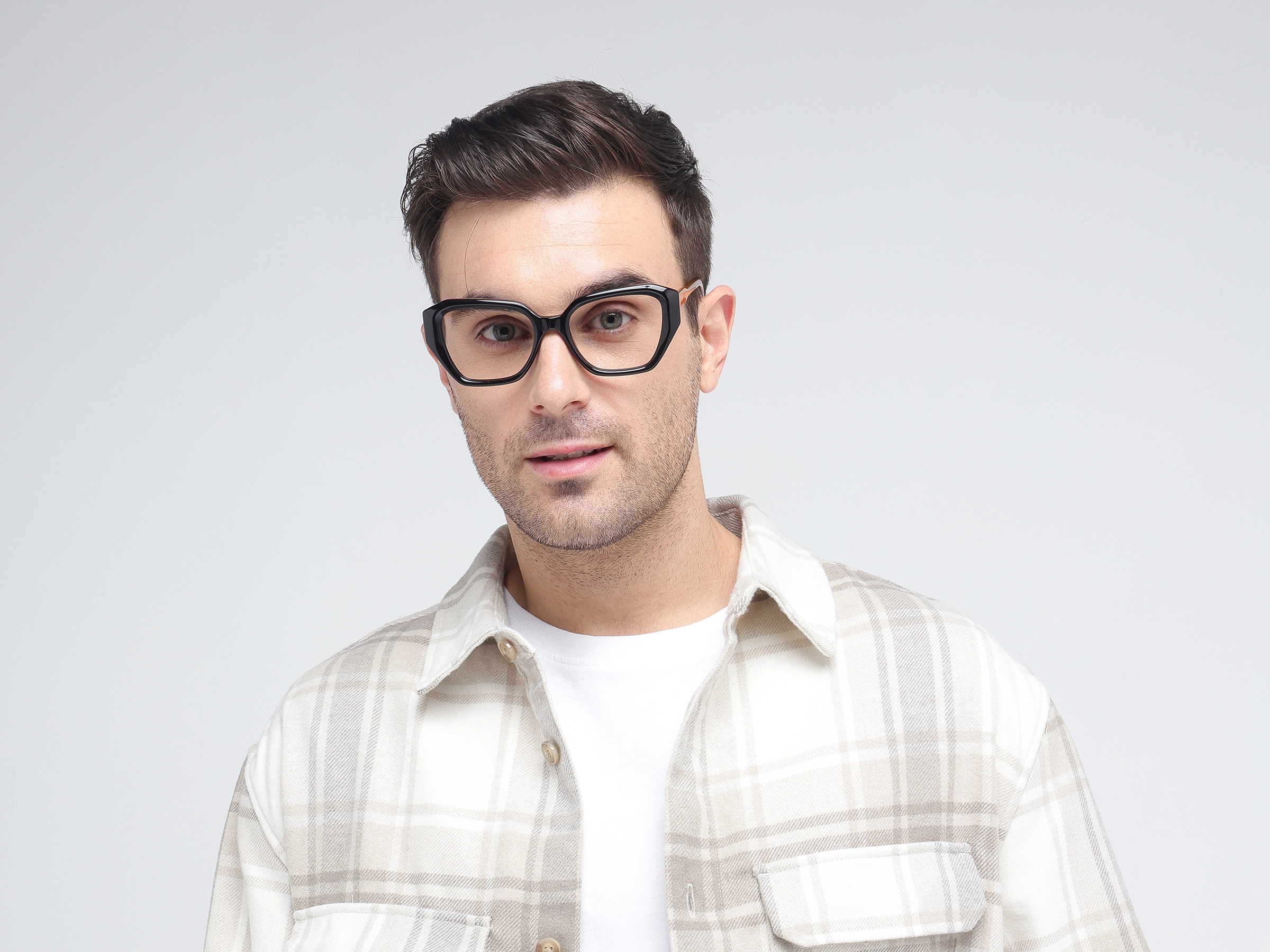 Black Square Geometric Acetate Glasses