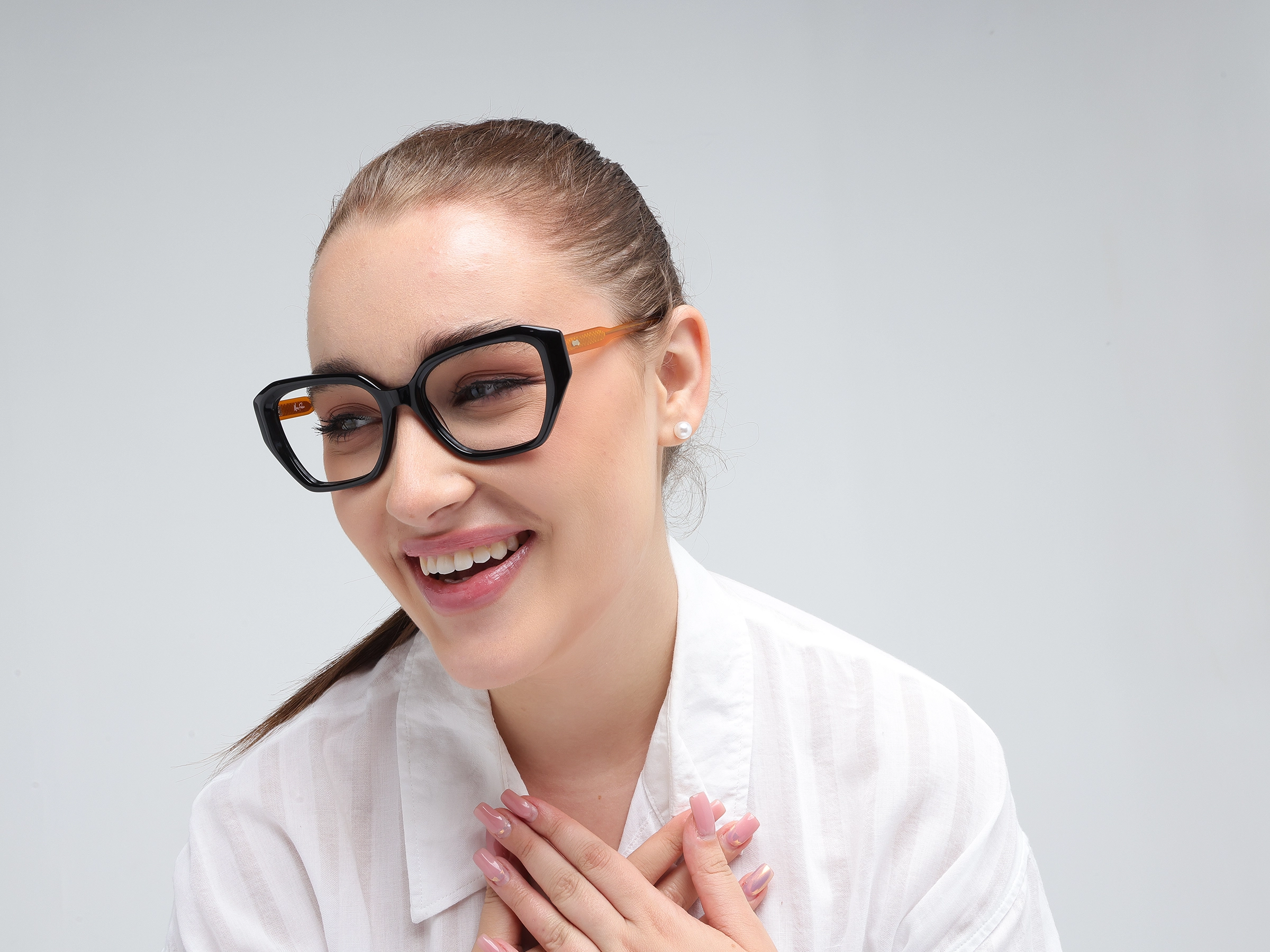 Black Square Geometric Acetate Glasses