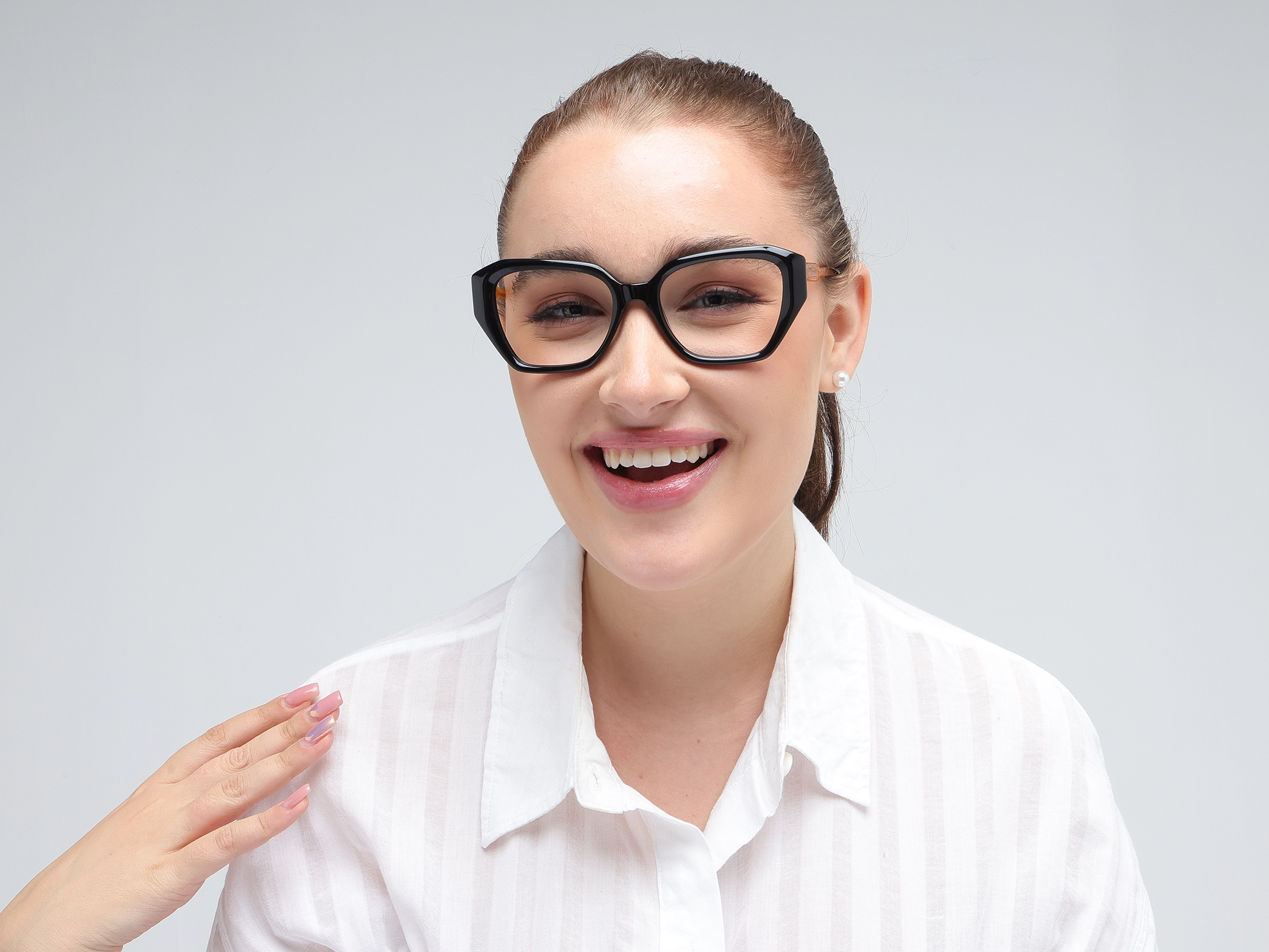 Black Square Geometric Acetate Glasses