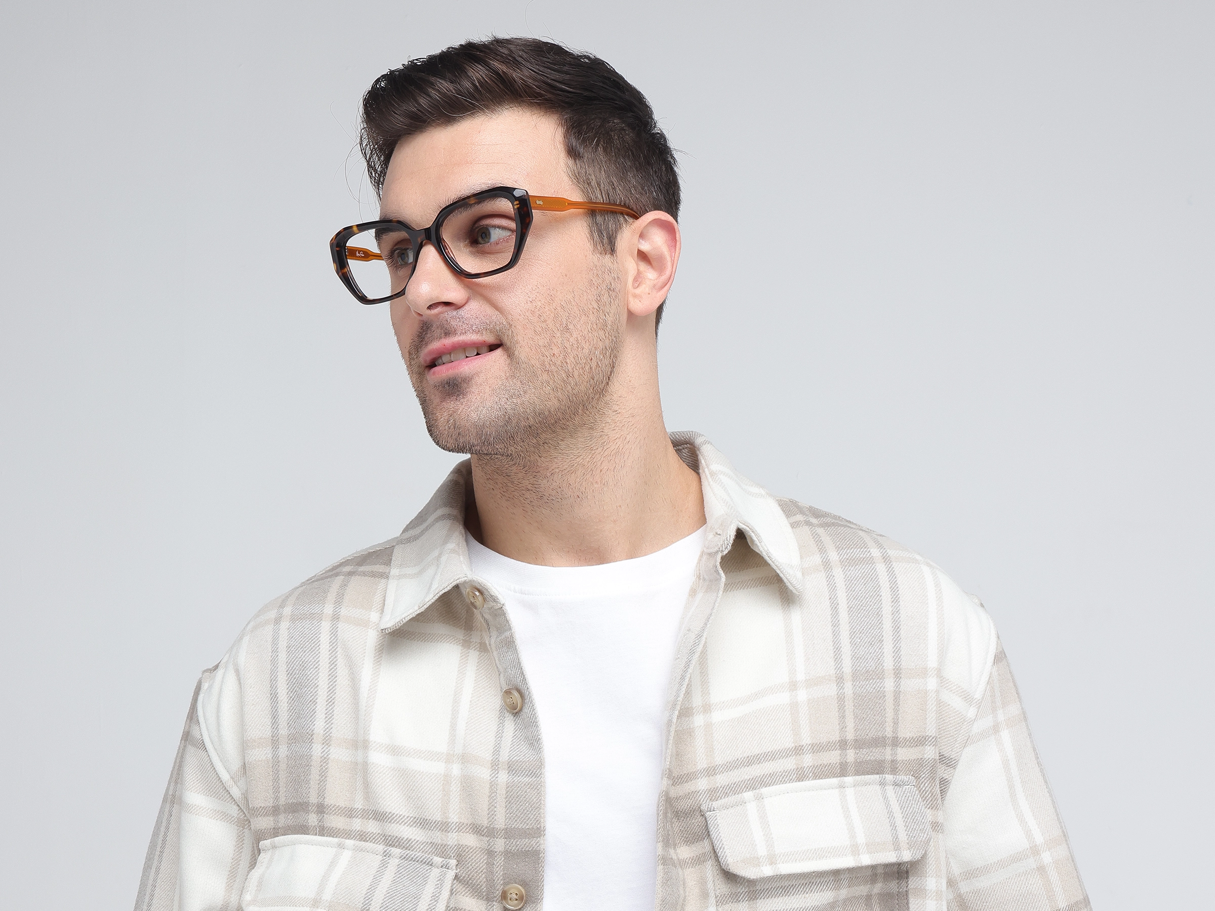 Tortoise Square Geometric Acetate Glasses