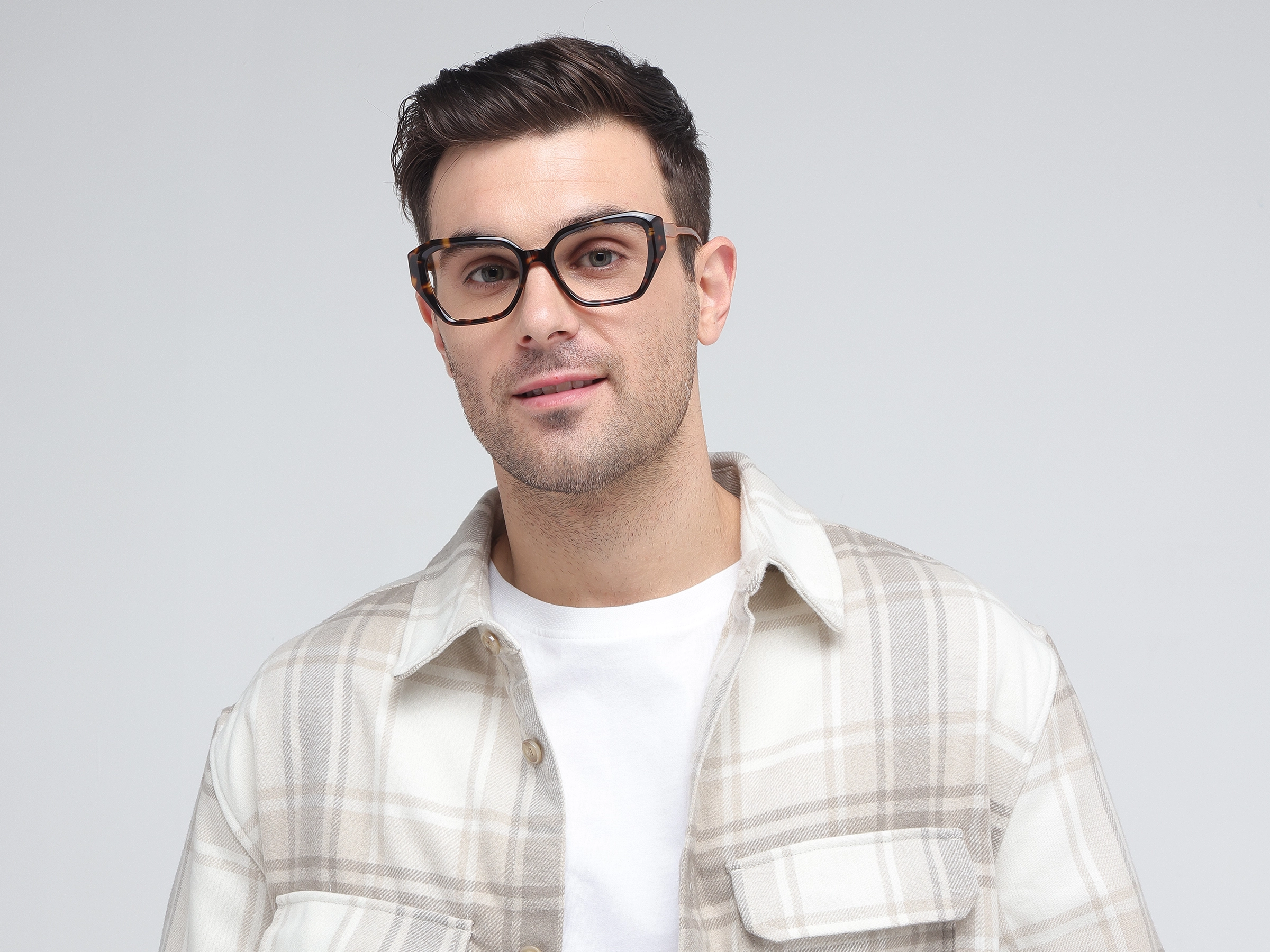 Tortoise Square Geometric Acetate Glasses