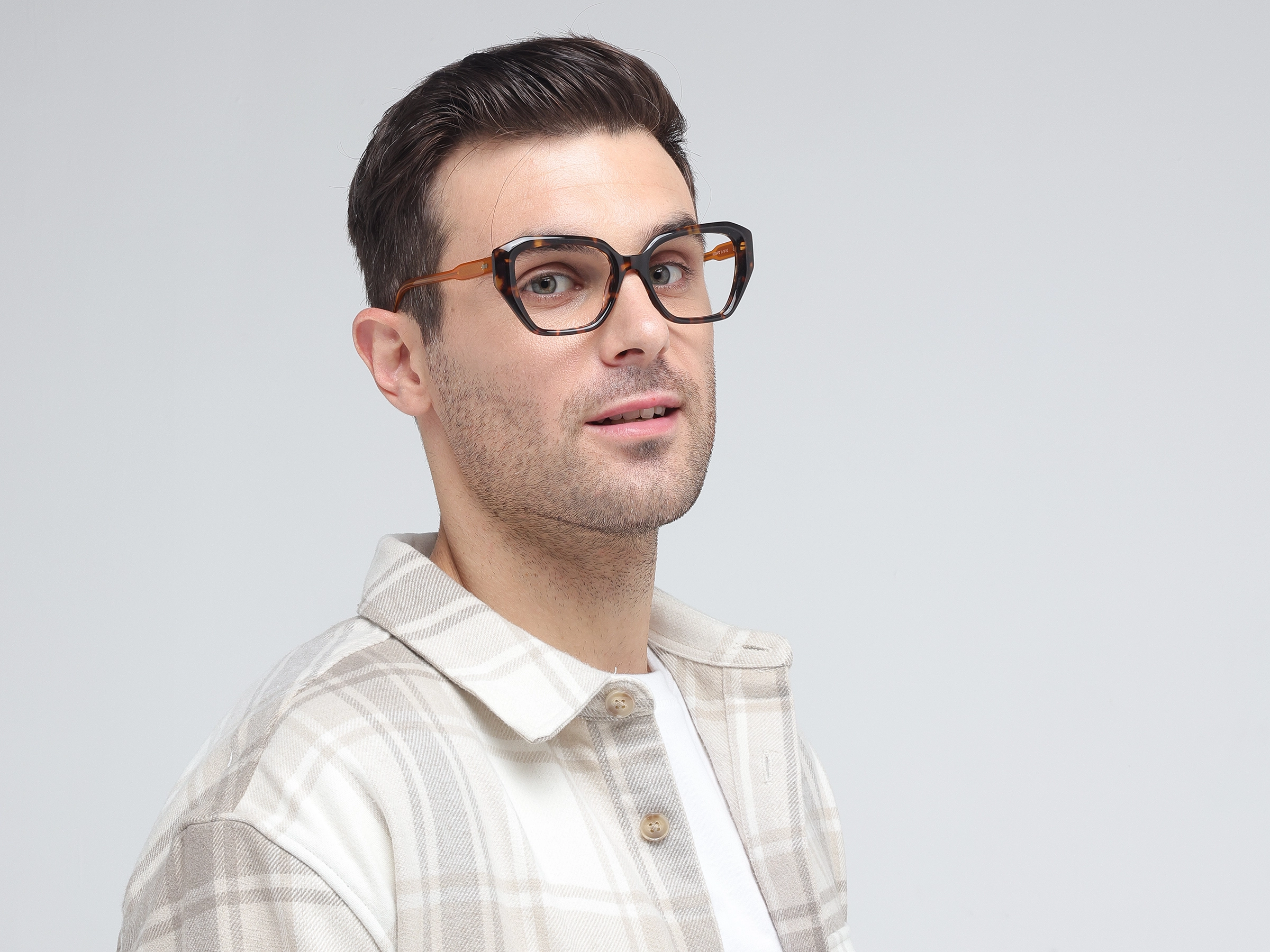 Tortoise Square Geometric Acetate Glasses