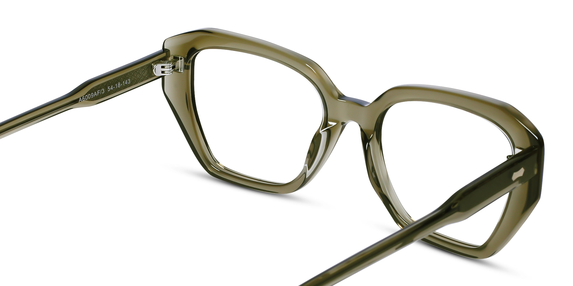 Crystal Sage Green Square Geometric Glasses