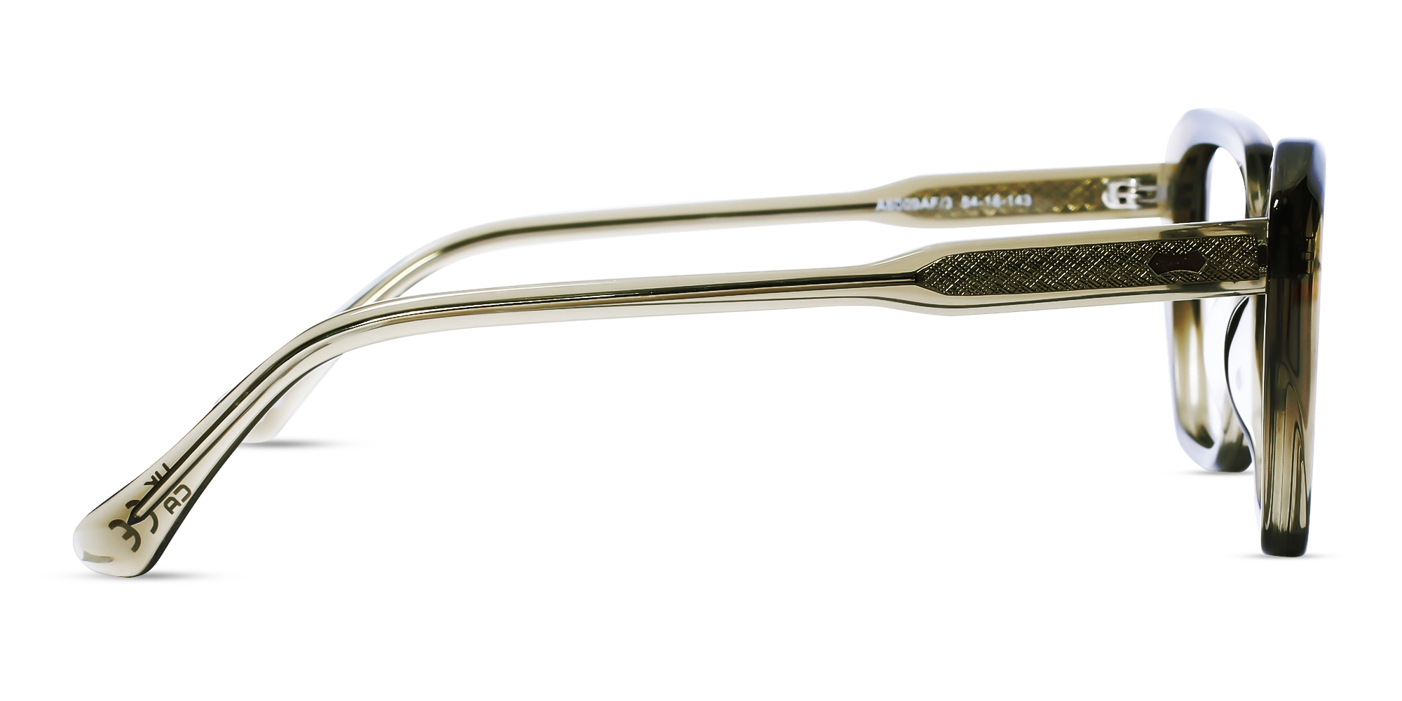 Crystal Sage Green Square Geometric Glasses