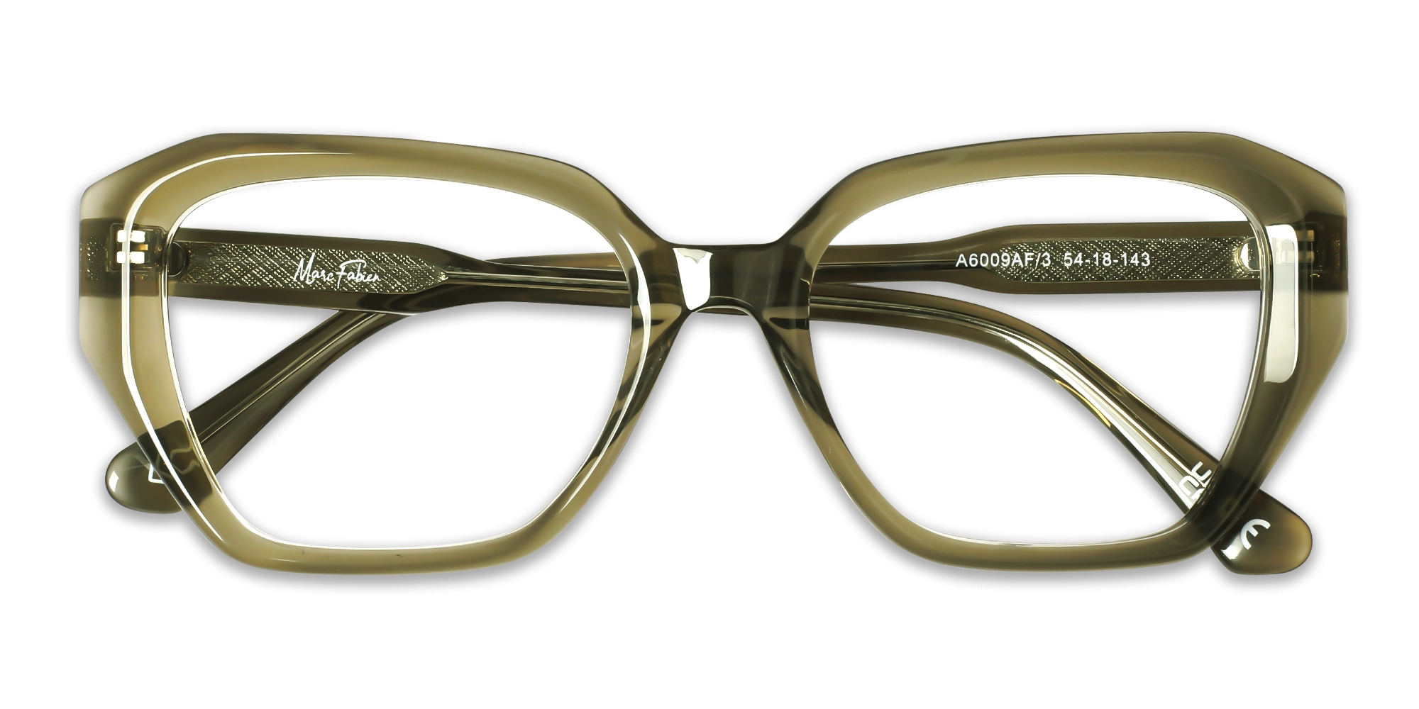 Crystal Sage Green Square Geometric Glasses