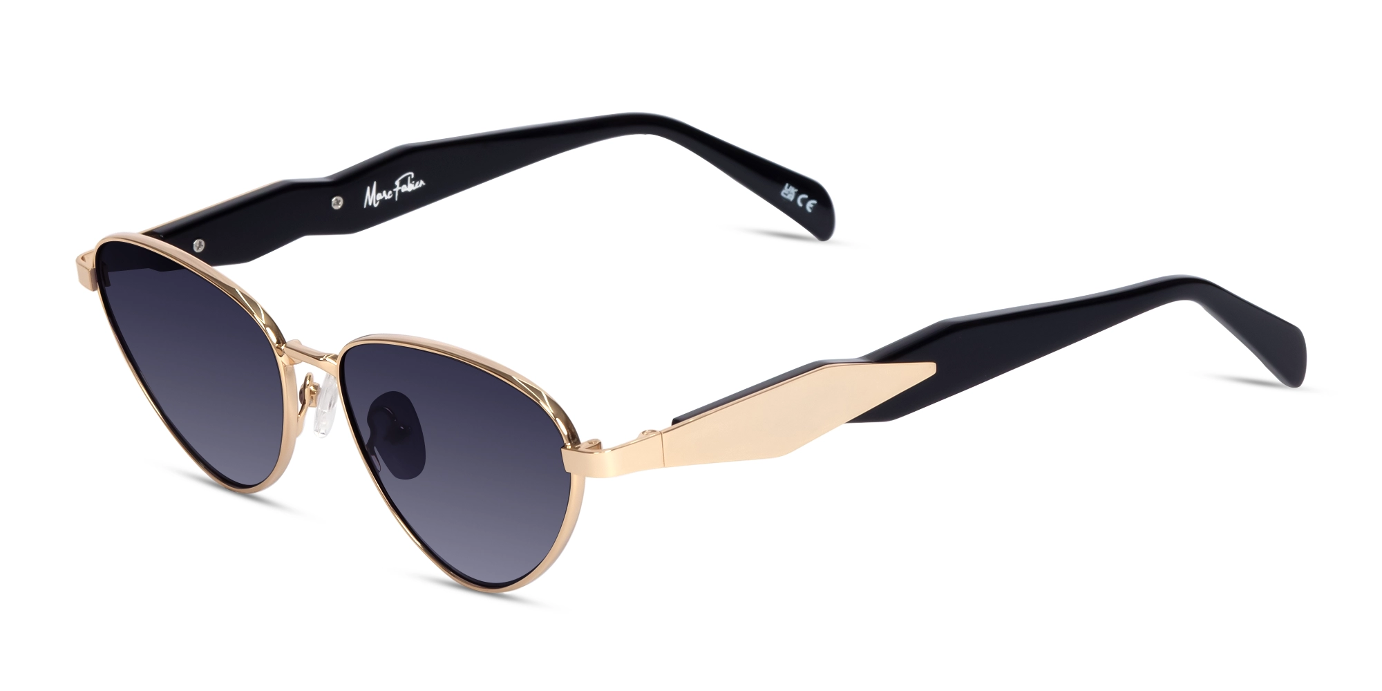 Gold Cat-Eye Sunglasses With Purple Tint-3 Gold Cat-Eye Sunglasses With Purple Tint-3