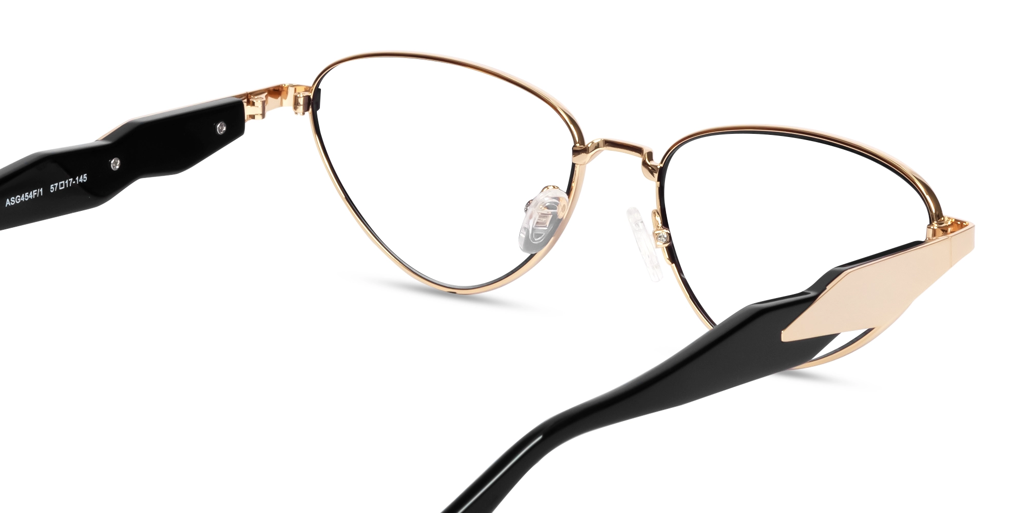 Champagne Gold Metal Cat-Eye Full Rim Glasses 5