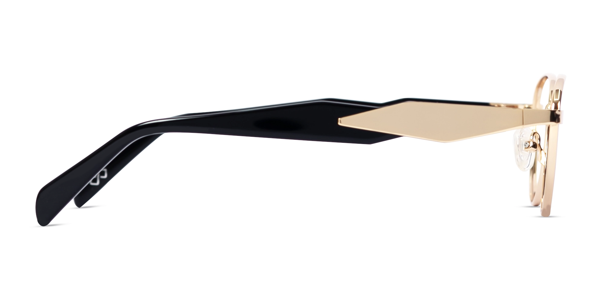 Champagne Gold Metal Cat-Eye Full Rim Glasses 4