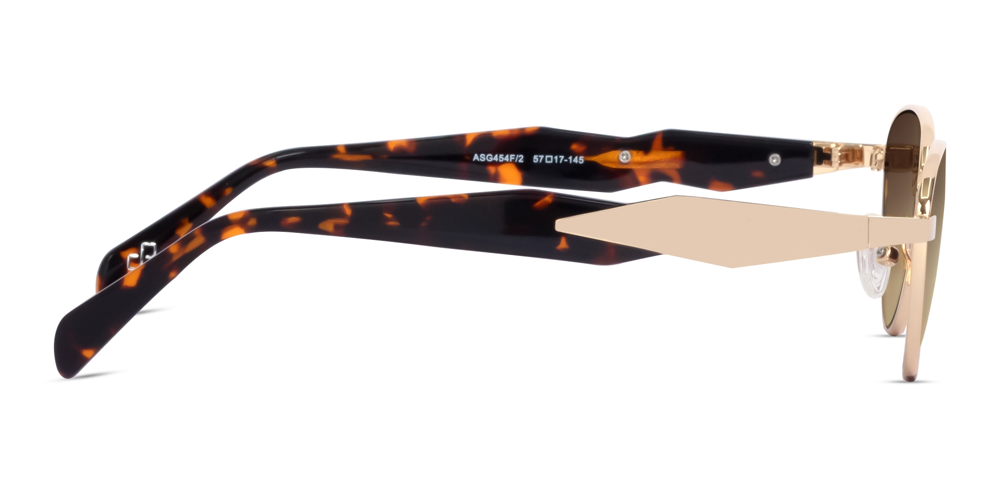 Champagne Gold Cat-Eye Brown Tinted Sunglasses-4