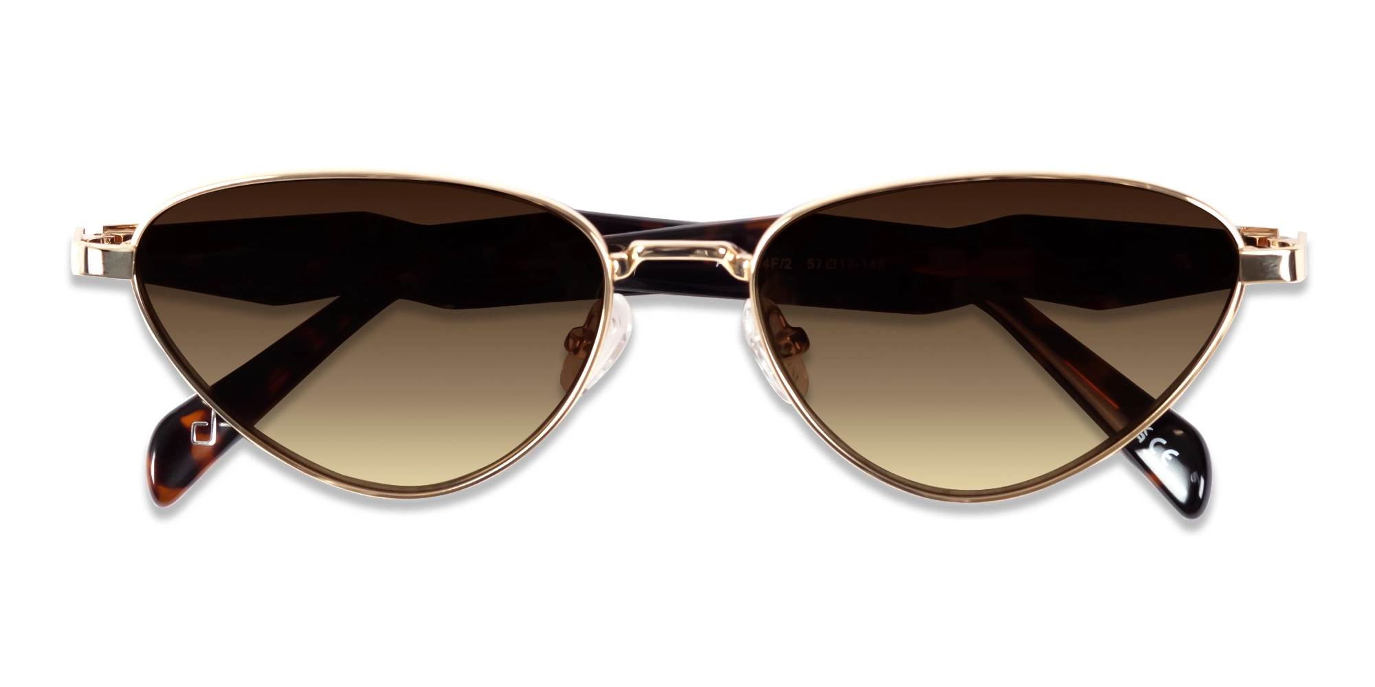 Champagne Gold Cat-Eye Brown Tinted Sunglasses-6