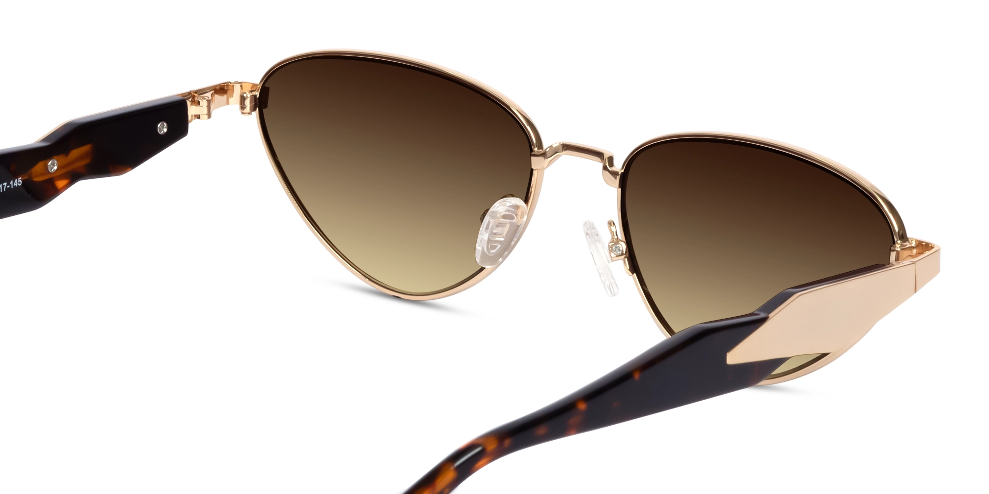 Champagne Gold Cat-Eye Brown Tinted Sunglasses-5