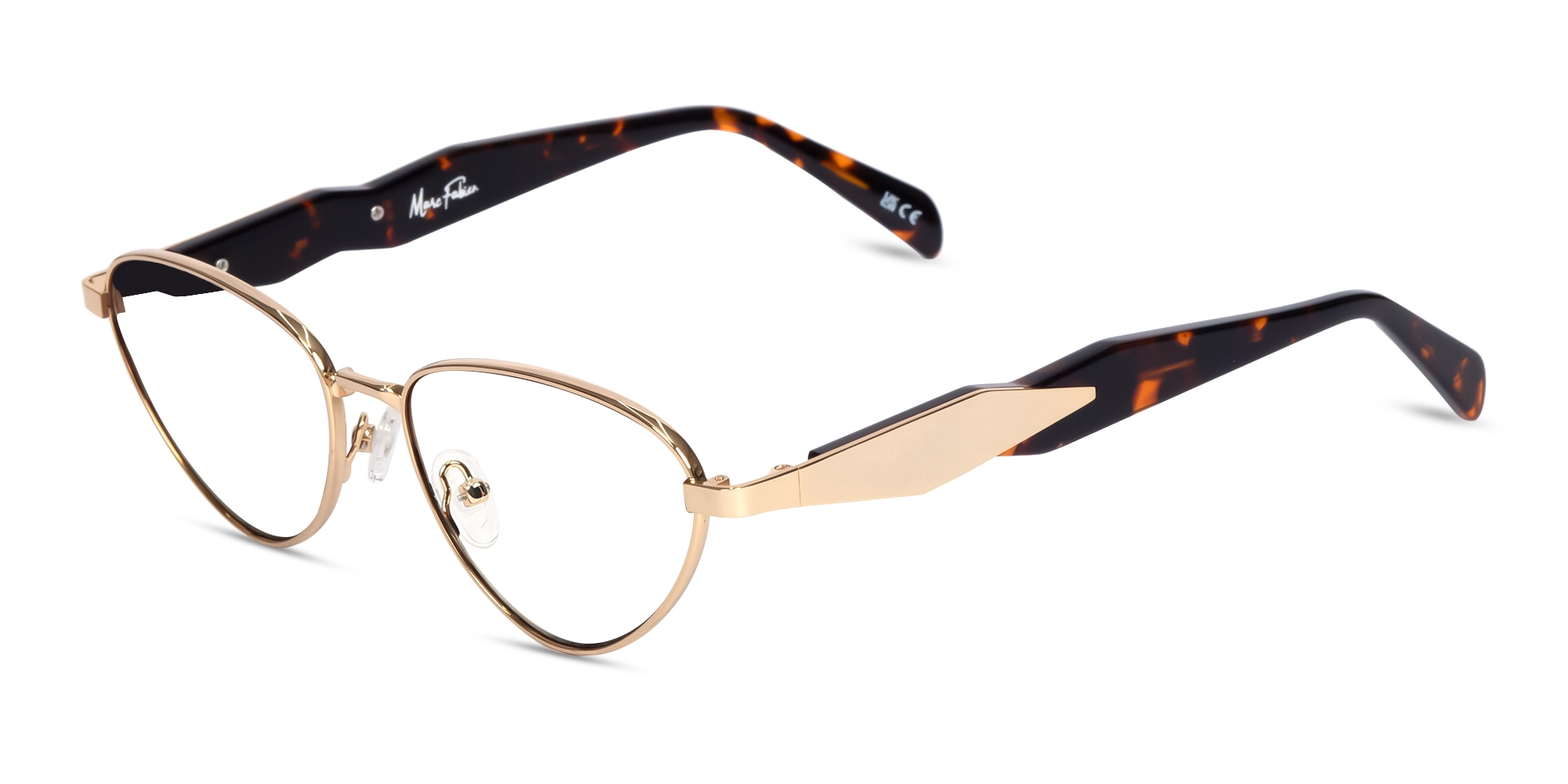 Champagne Gold Cat-Eye Glasses For Women 3