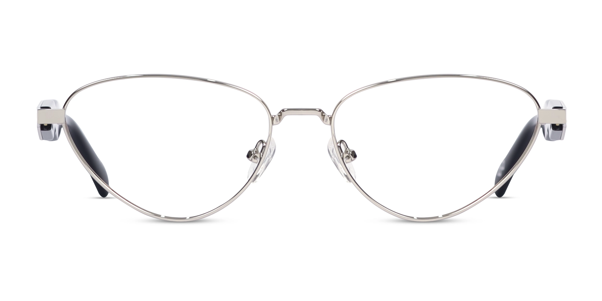 Silver Metal Cat-Eye Full Rim Glasses 1