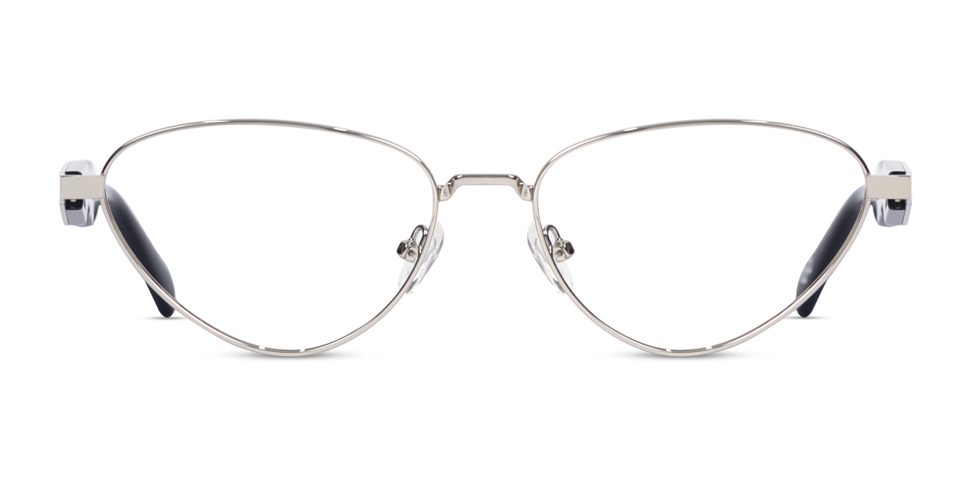 Silver Metal Cat-Eye Full Rim Glasses 1
