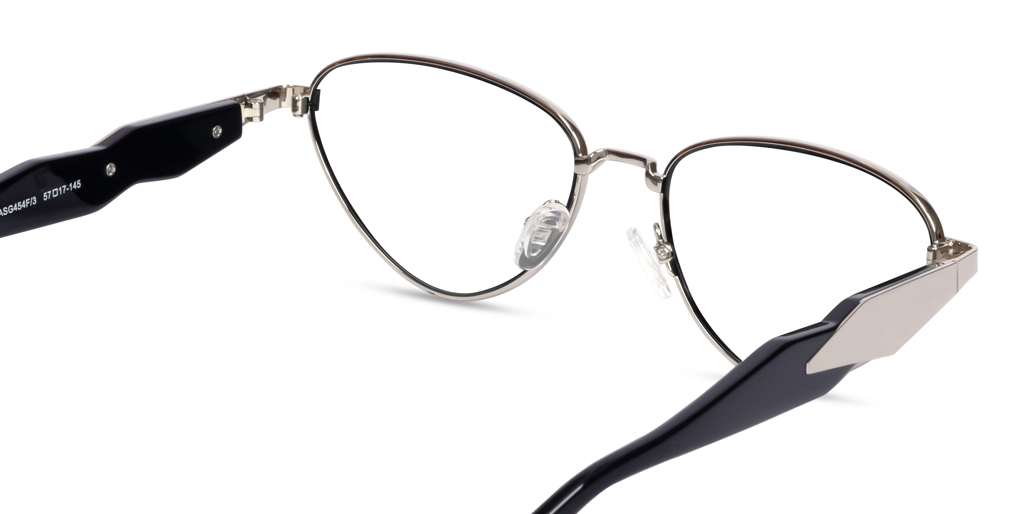 Silver Metal Cat-Eye Full Rim Glasses 5