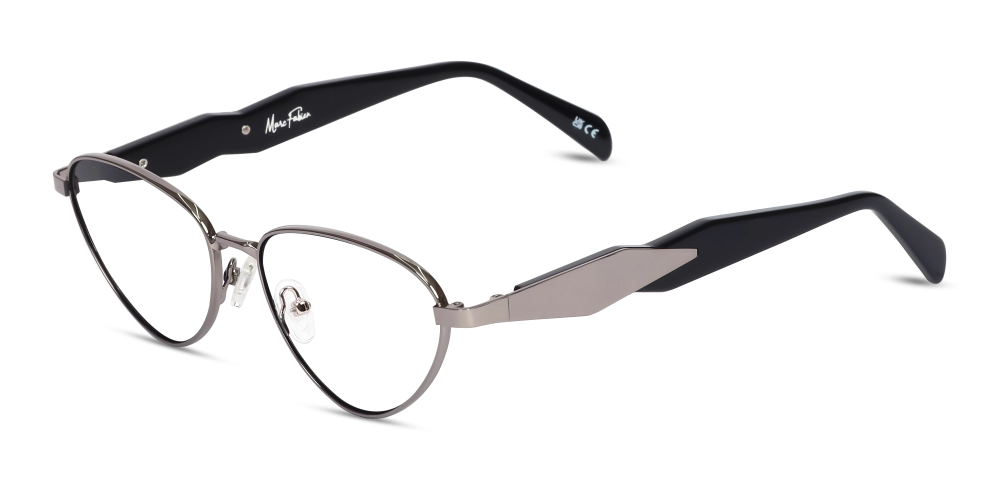 Polished Gunmetal Cat-Eye Full Rim Glasses 3