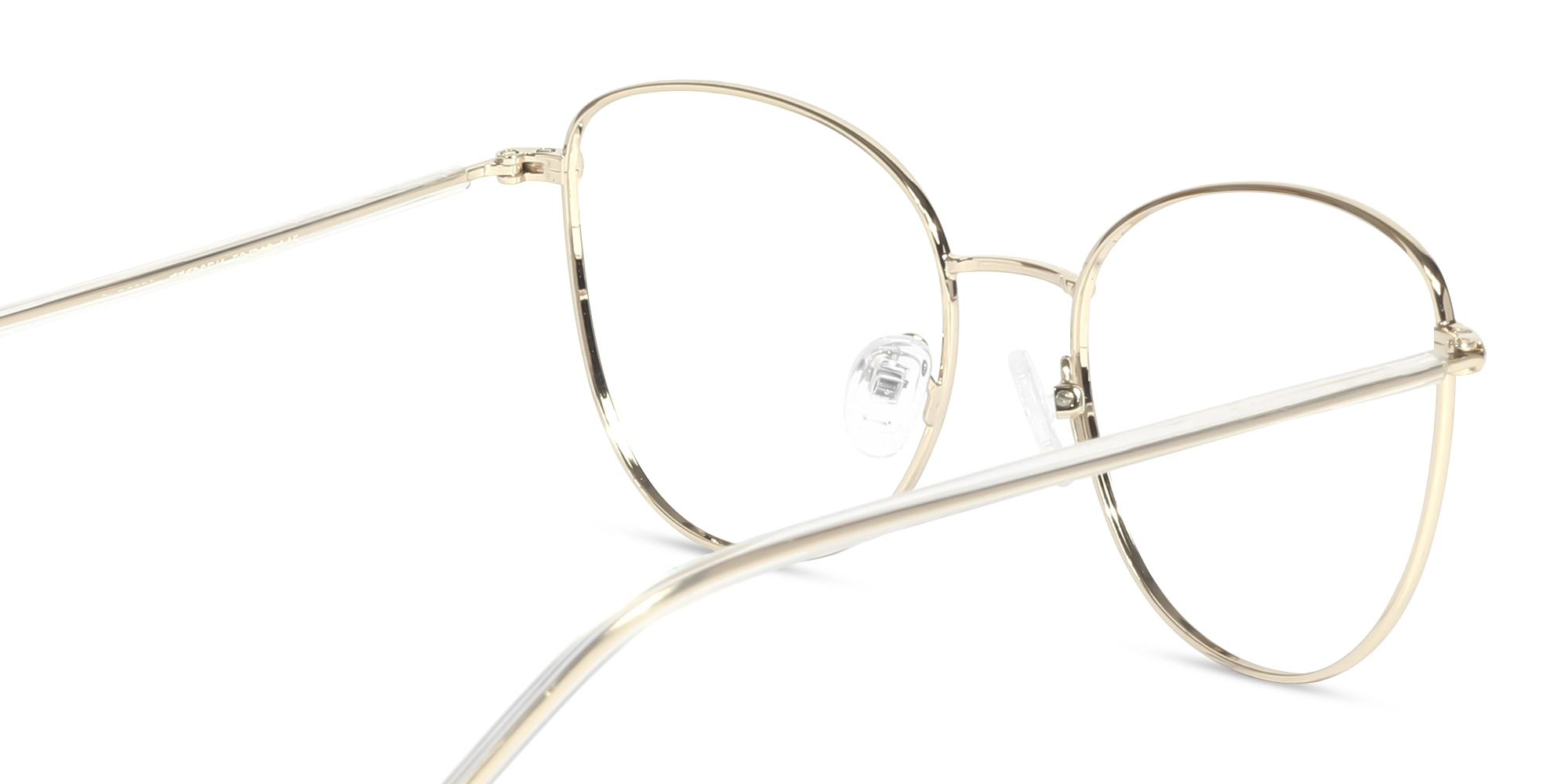 Off-White & Champagne Gold Cat Eye Glasses-5