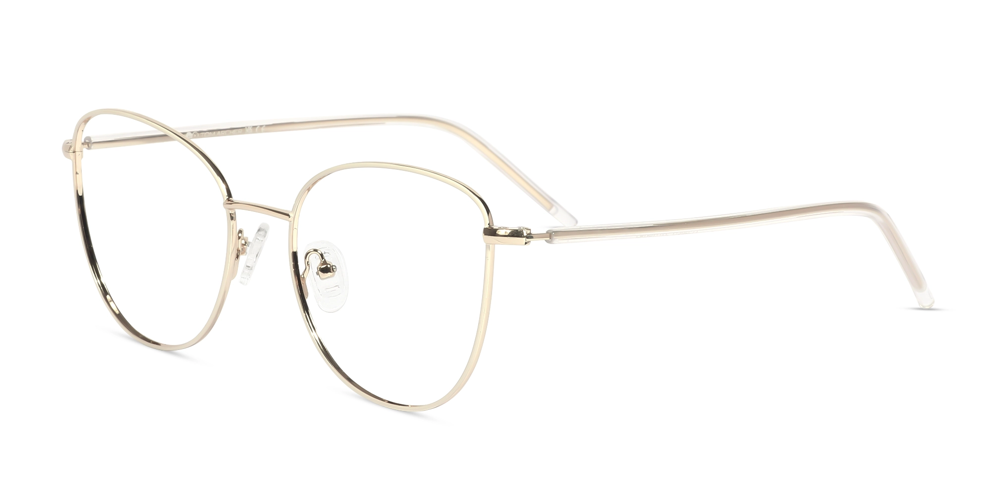 Off-White & Champagne Gold Cat Eye Glasses-3