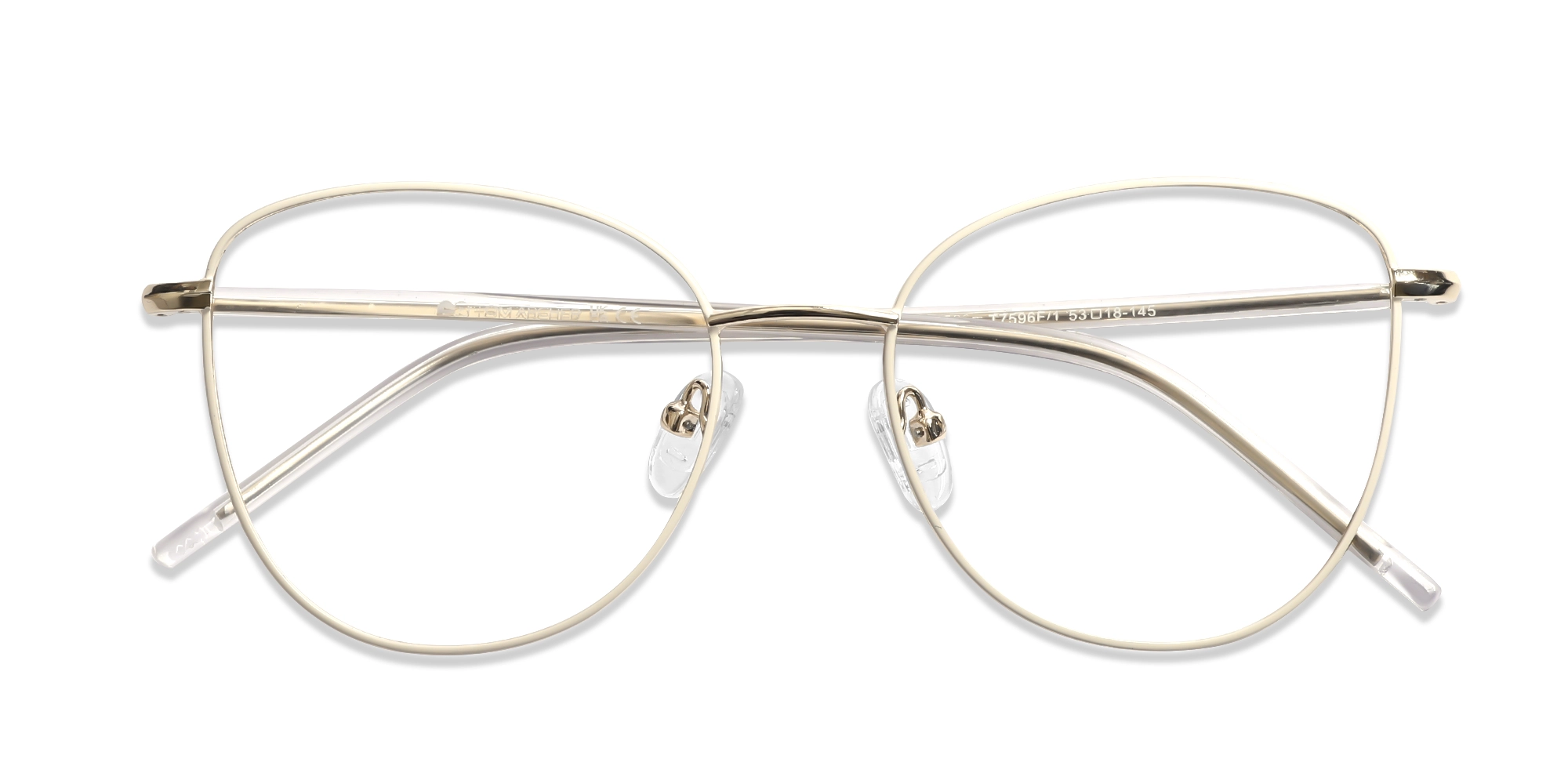 Off-White & Champagne Gold Cat Eye Glasses-6