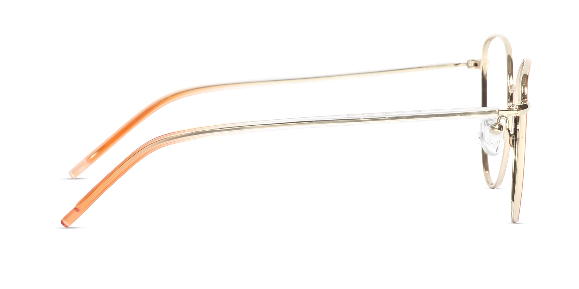 Coral & Gold Cat Eye Glasses-4