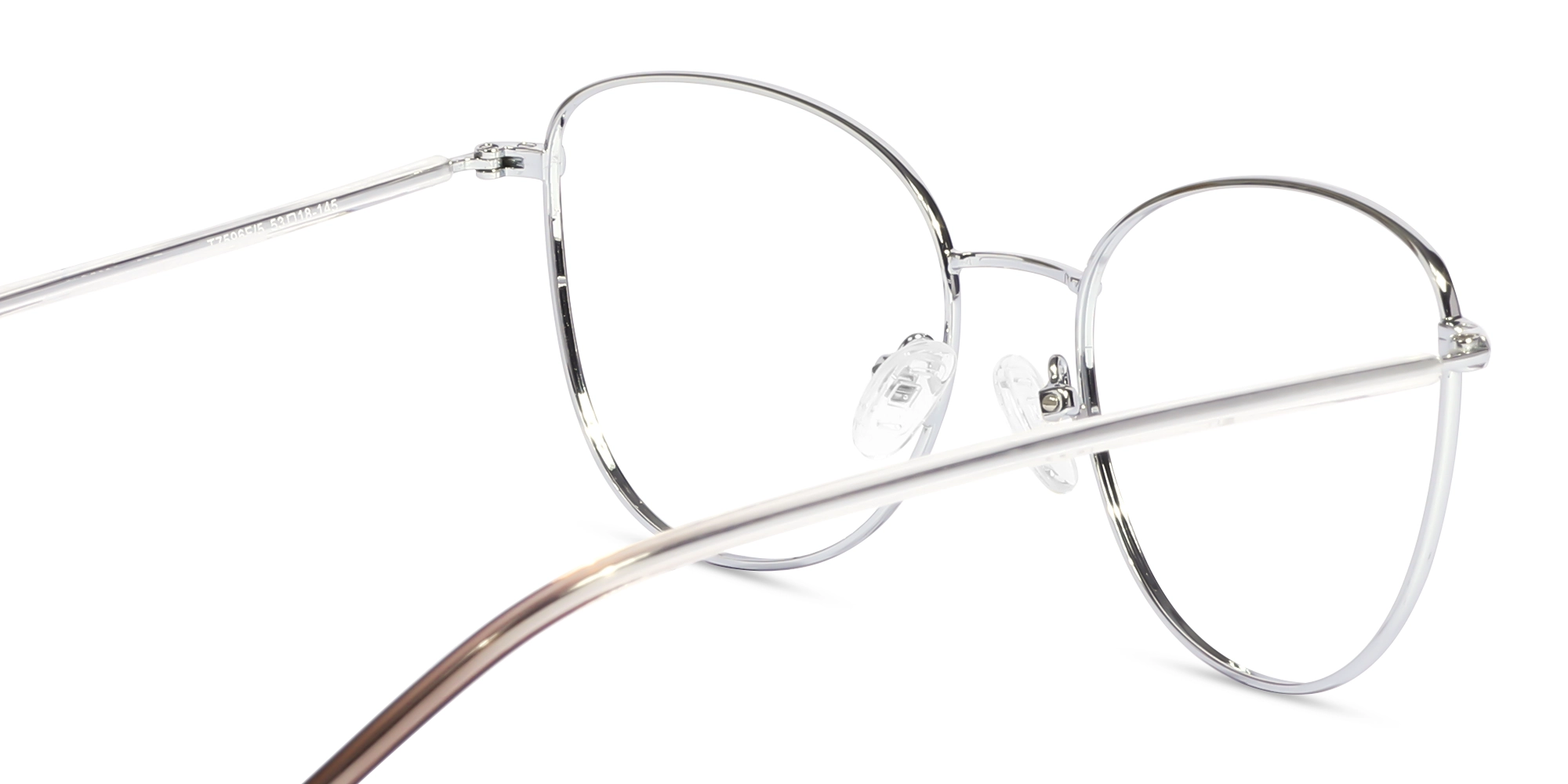 Brown & Silver Cat Eye Glasses For Women-5