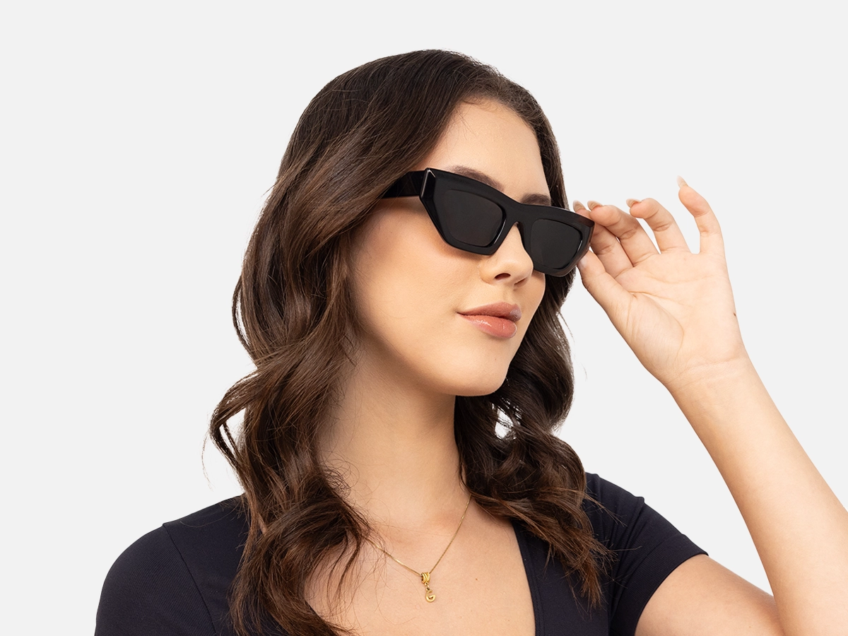 Black Cat Eye Designer Sunglasses -54
