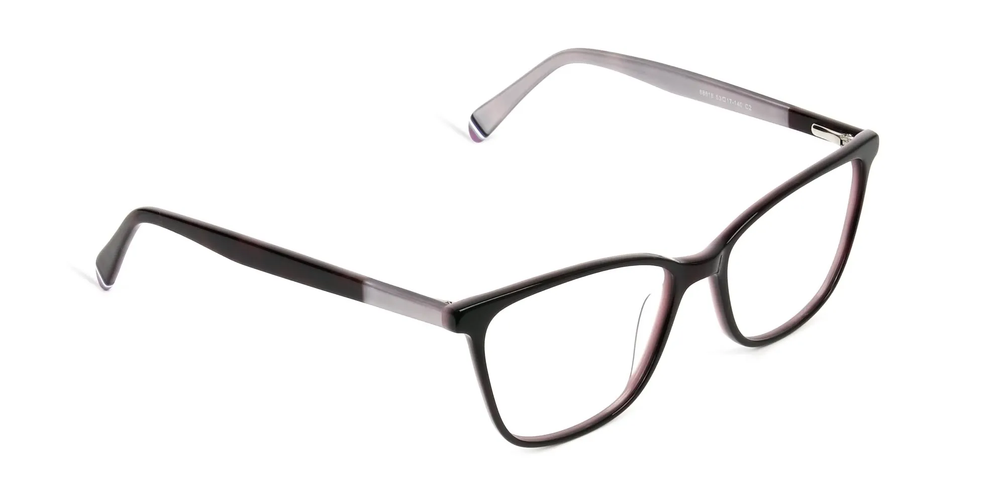 Dark Brown & Silver Lilac Rectangular Spectacles - 2