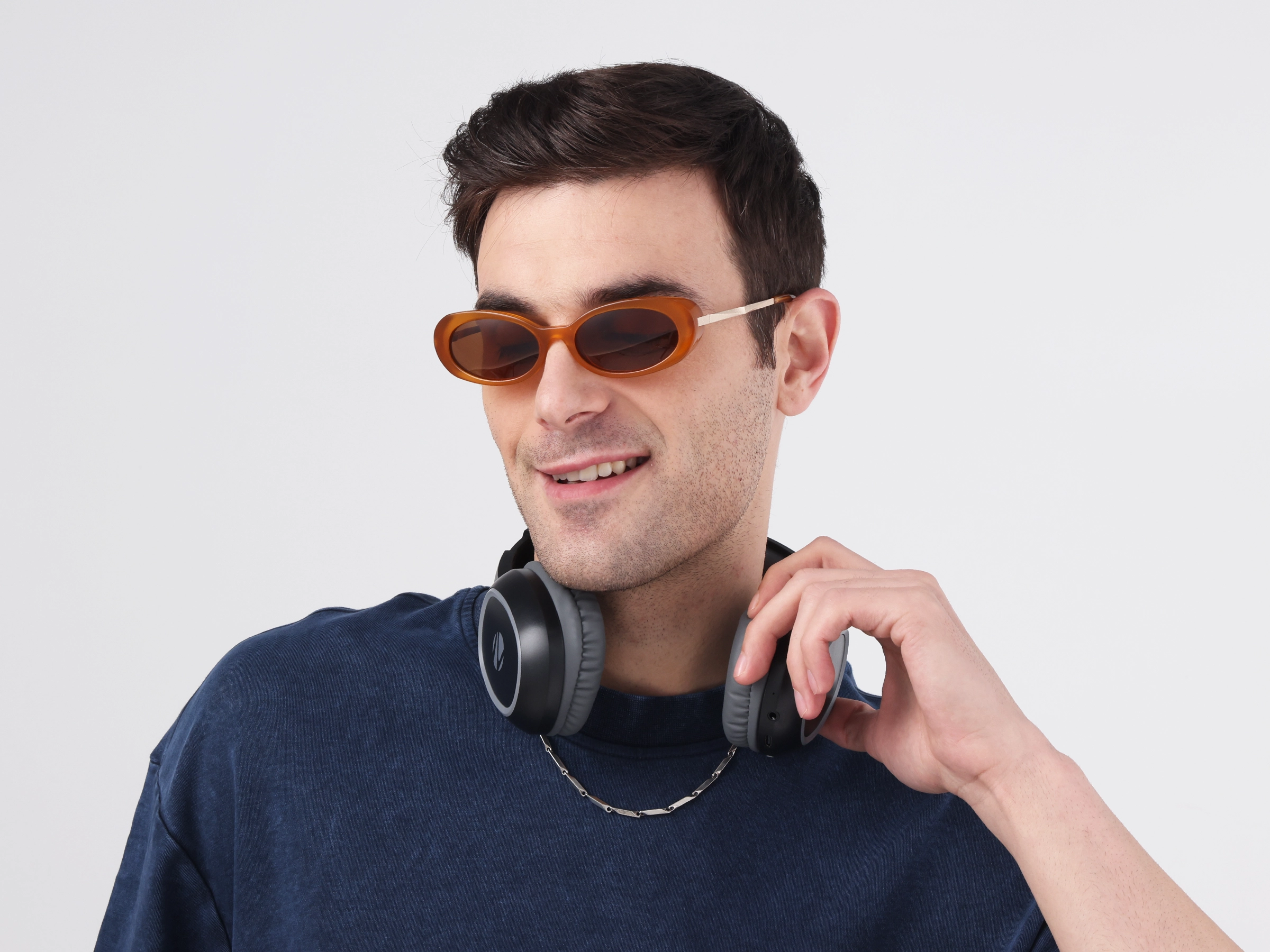 Golden Frame With Dark Grey Tinted Sunglasses-41