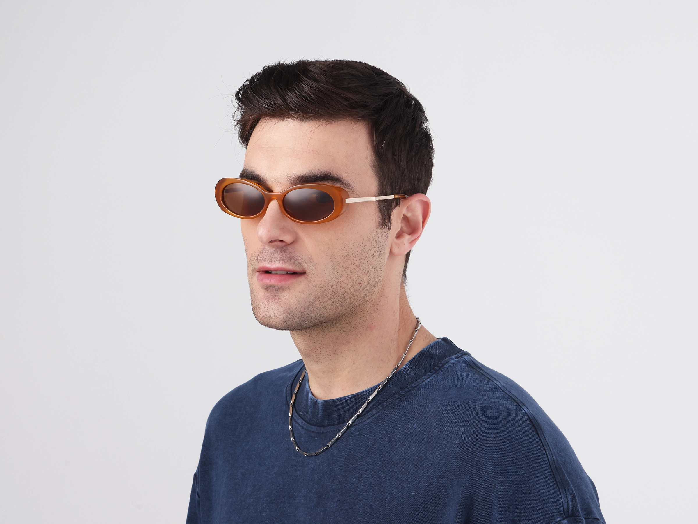 Golden Frame With Dark Grey Tinted Sunglasses-42