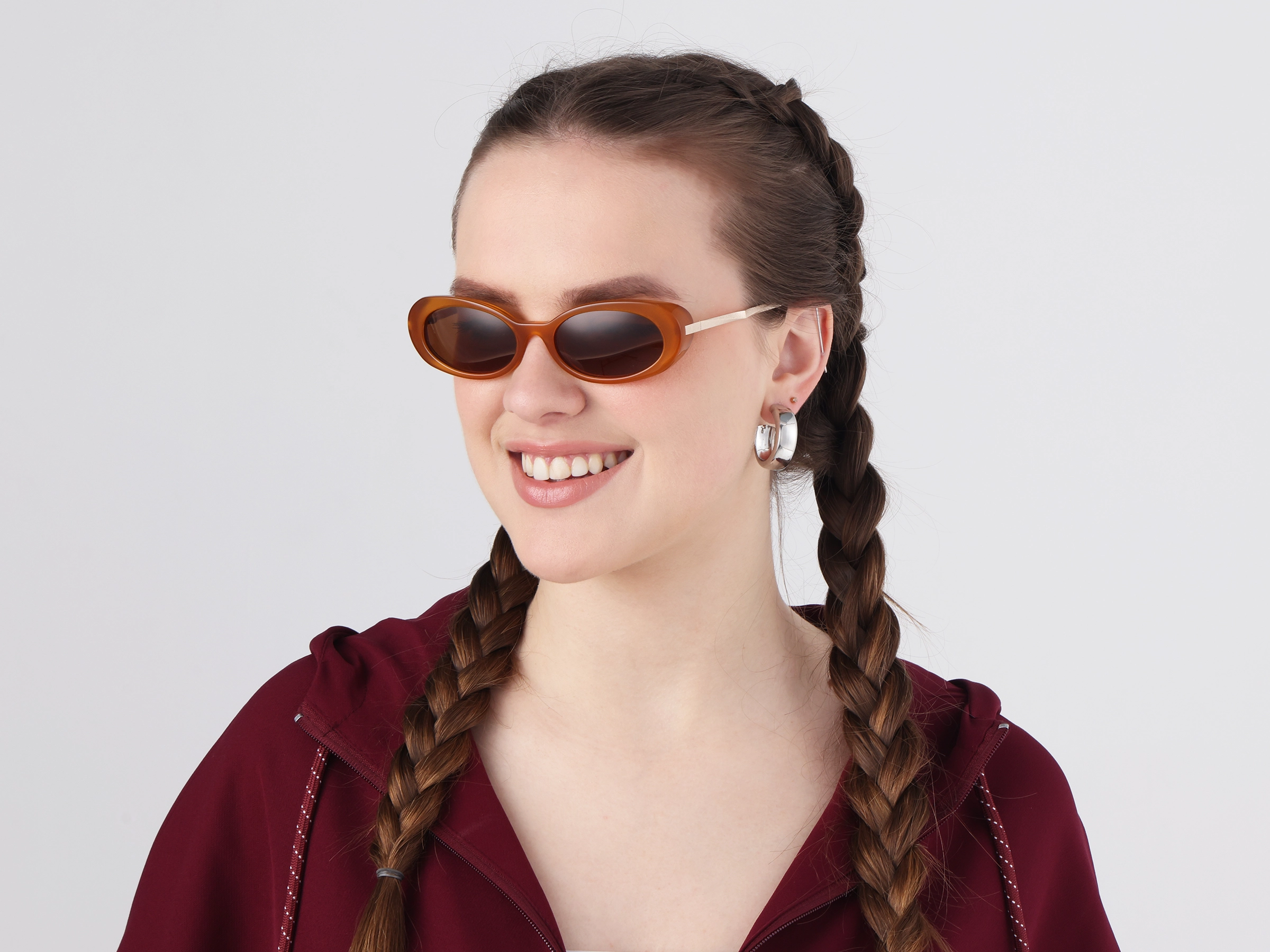 Golden Frame With Dark Grey Tinted Sunglasses-51