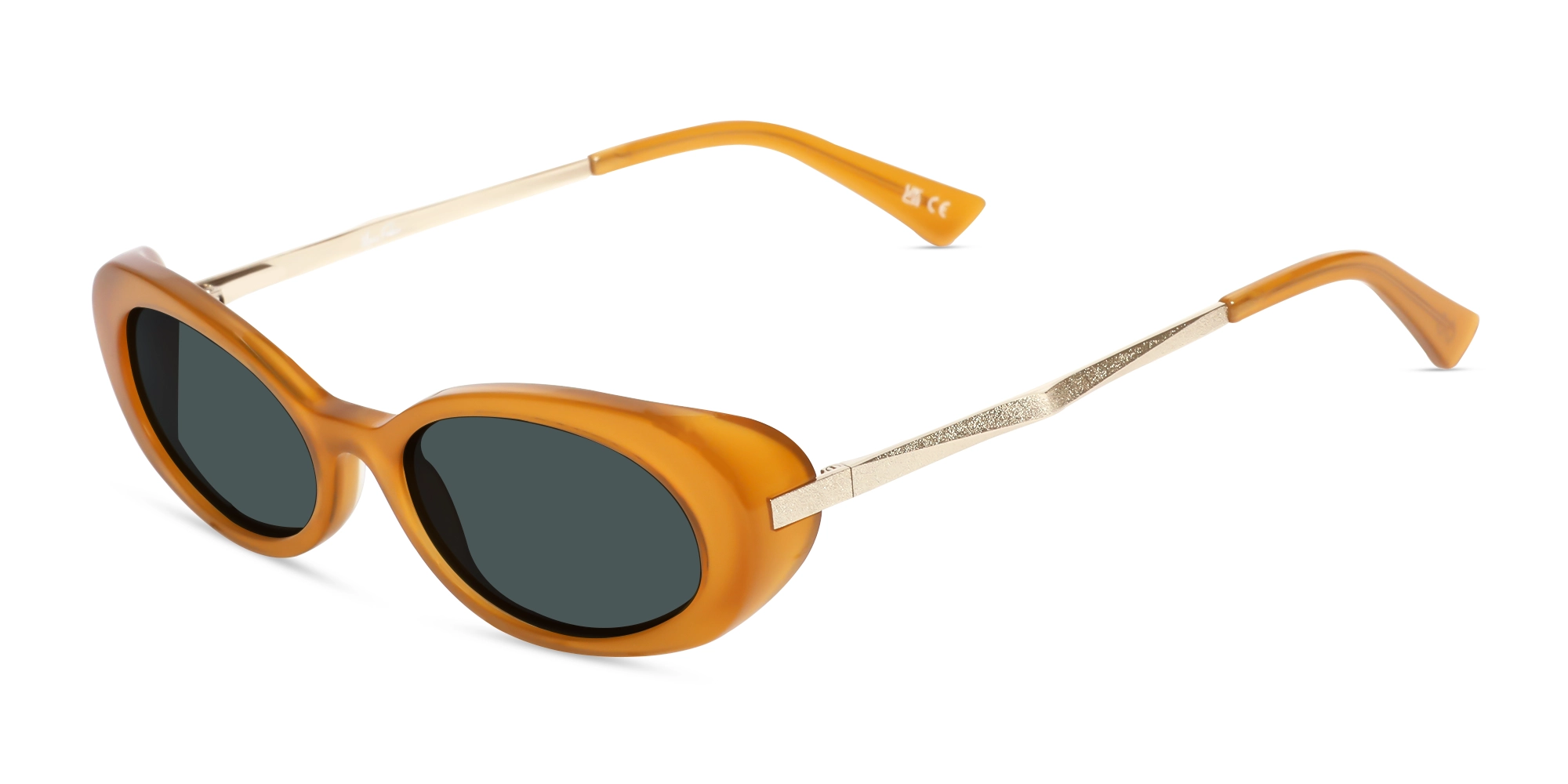 Golden Frame With Dark Grey Tinted Sunglasses-3
