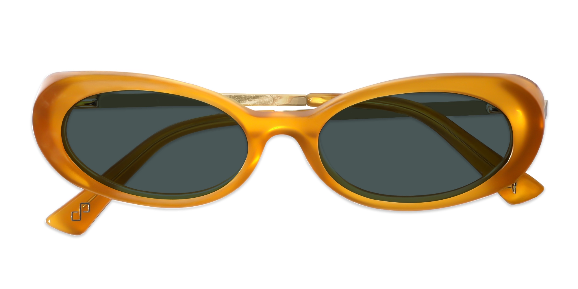Golden Frame With Dark Grey Tinted Sunglasses-6