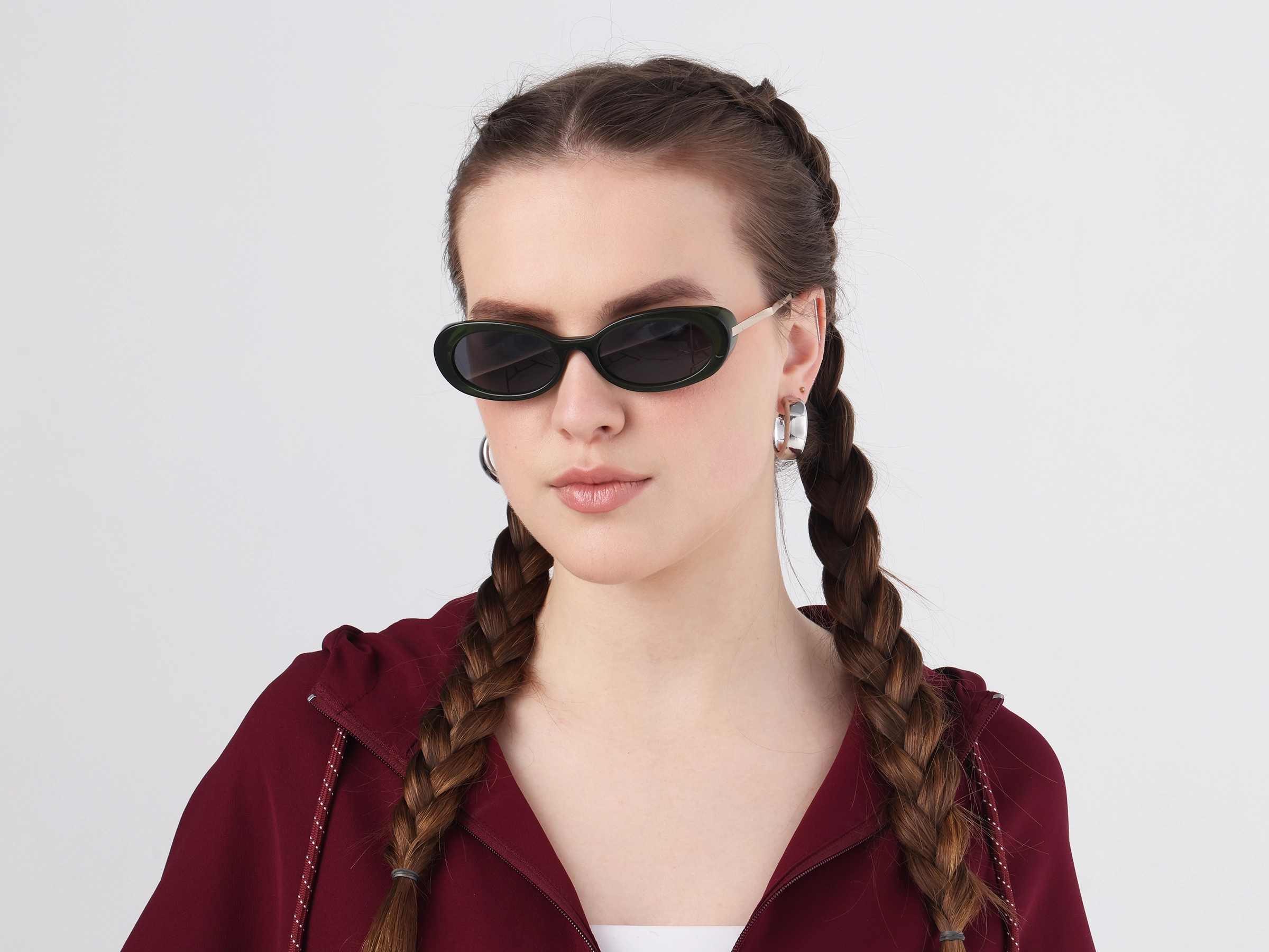 Forest Green Frame With Brown Tint Sunglasses-51