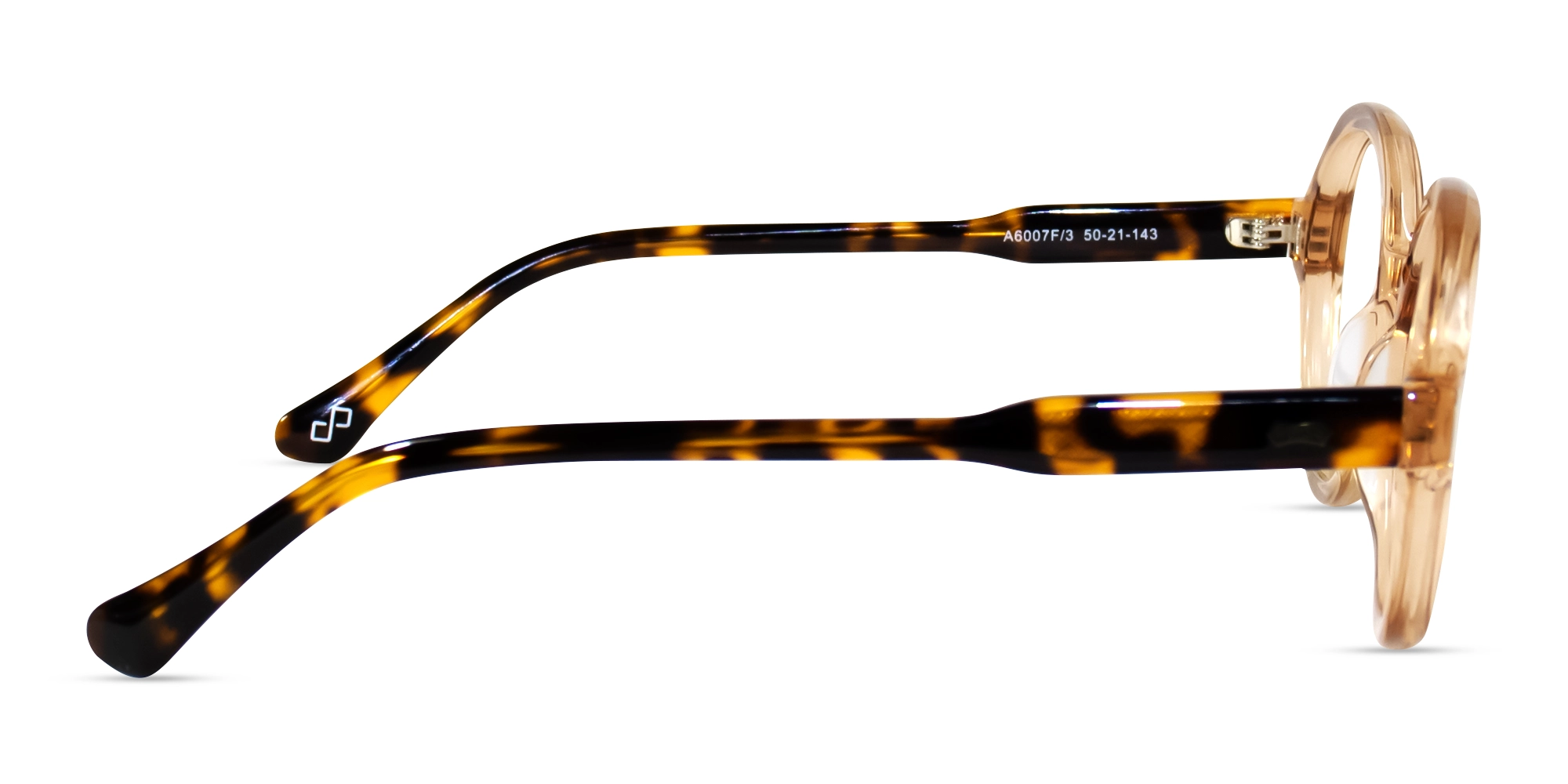 Crystal Peach Acetate Round Full Rim Glasses