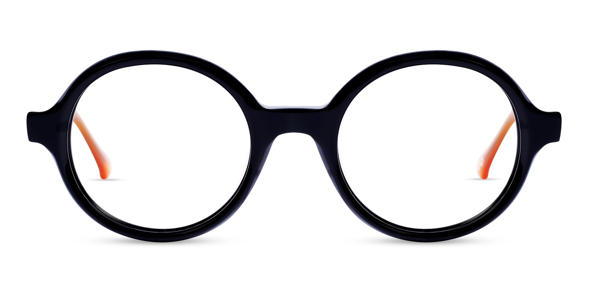 Black Round Full-Rim Acetate Glasses