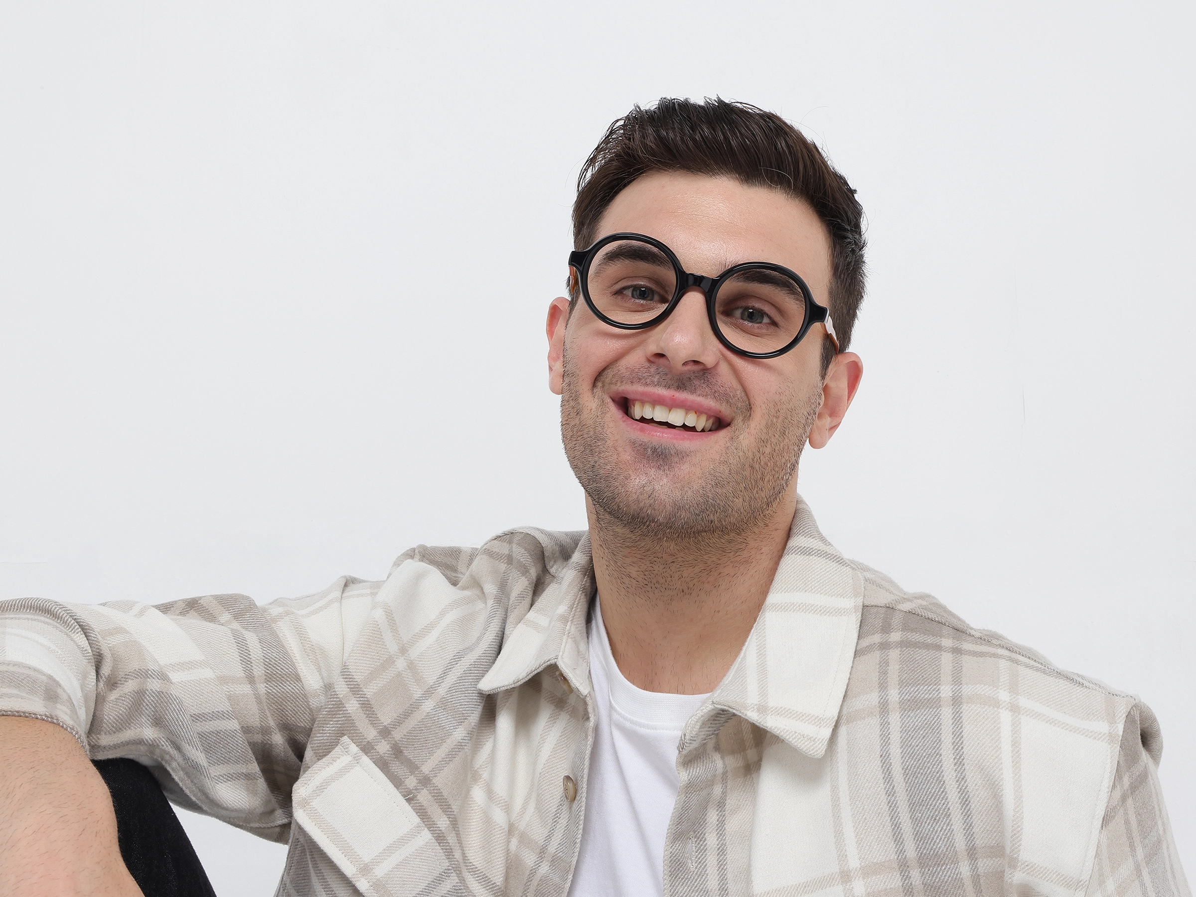 Black Round Full-Rim Acetate Glasses