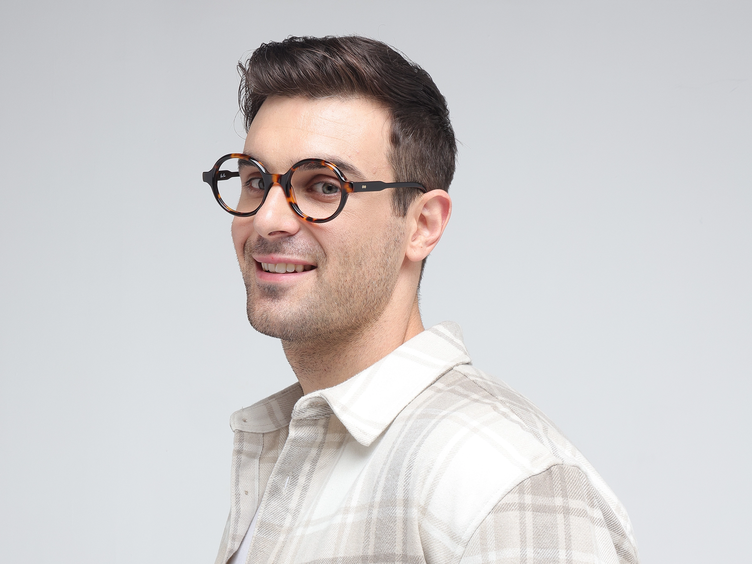 Tortoise Round Full-Rim Acetate Glasses